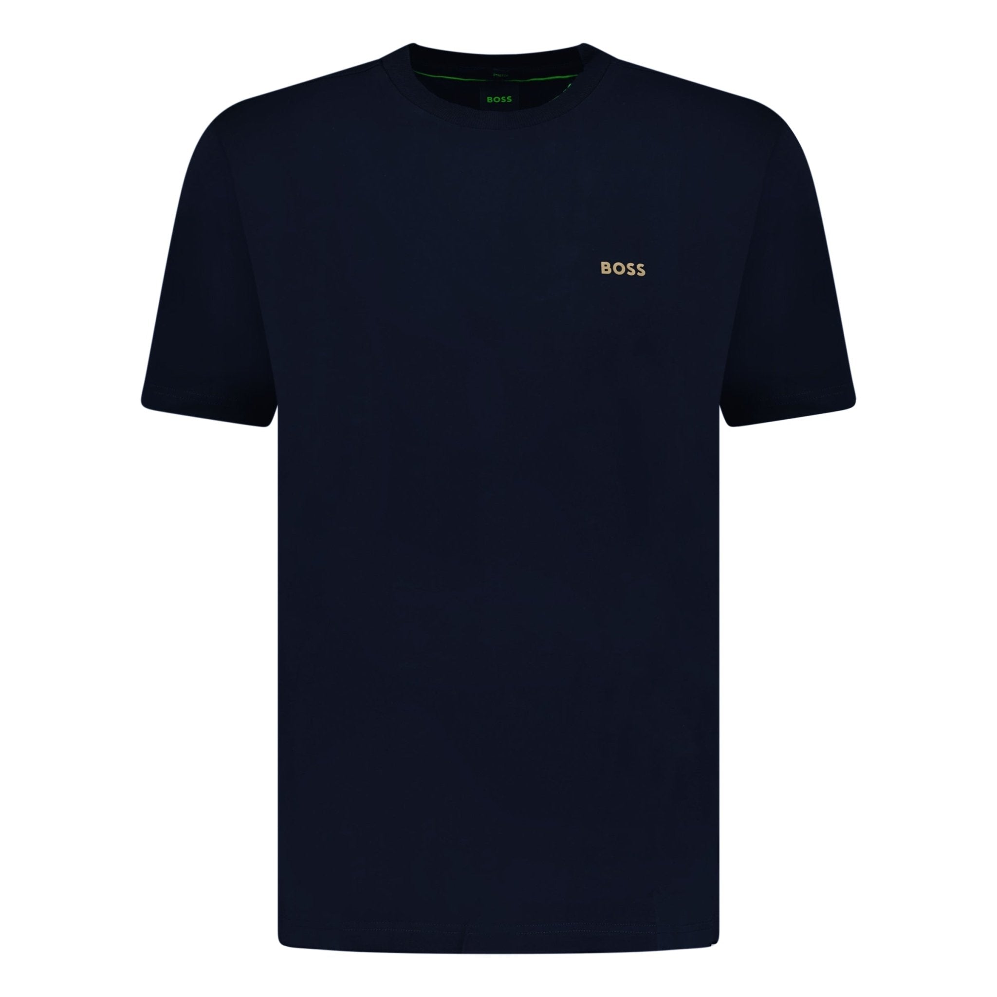 Hugo Boss Active Gold Logo-Print T-Shirt Navy