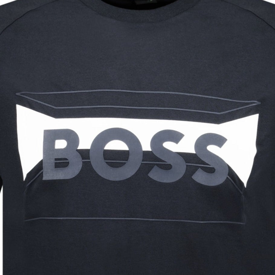 Hugo Boss Cotton-Blend Regular-Fit T-Shirt With Logo Artwork Black