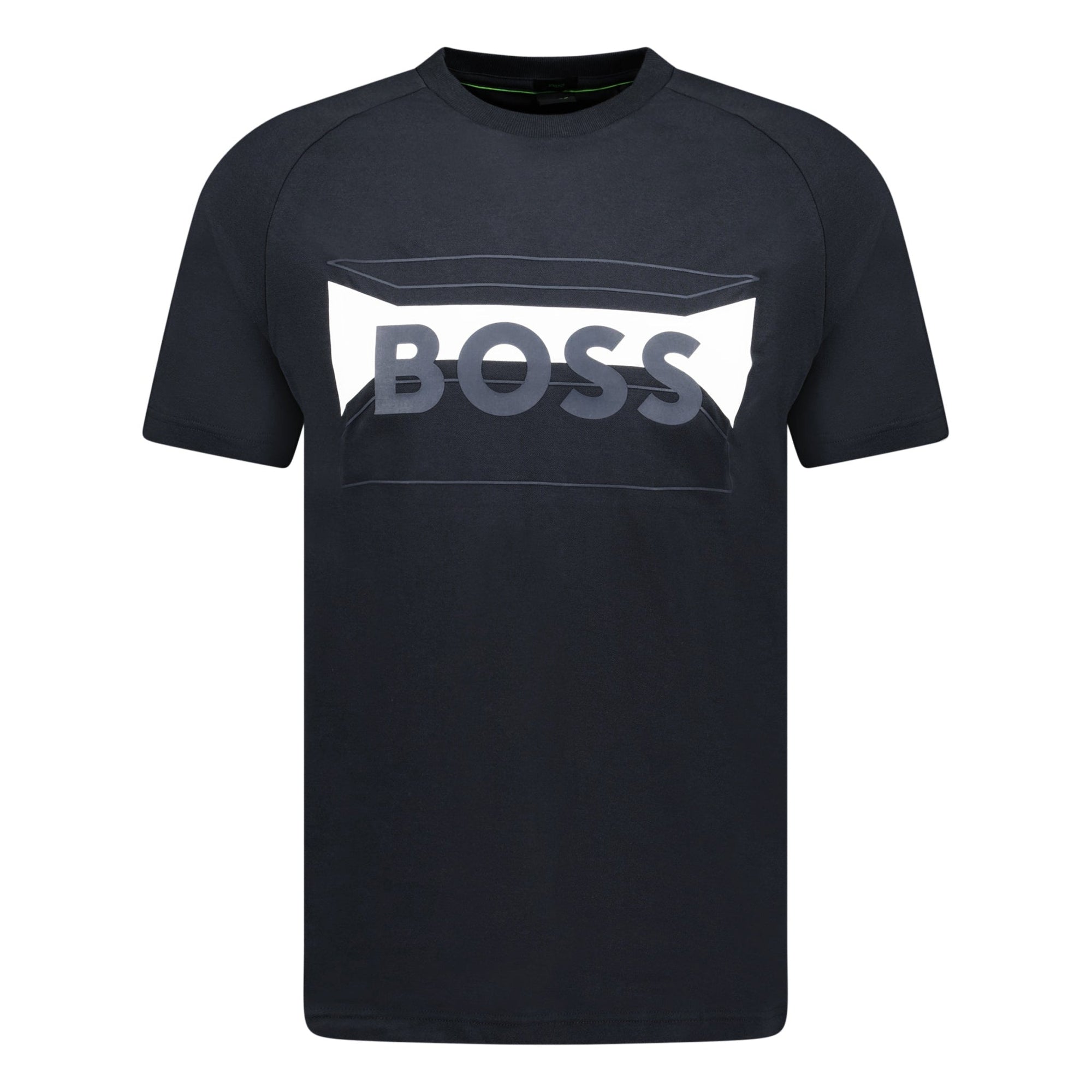 Hugo Boss Cotton-Blend Regular-Fit T-Shirt With Logo Artwork Black