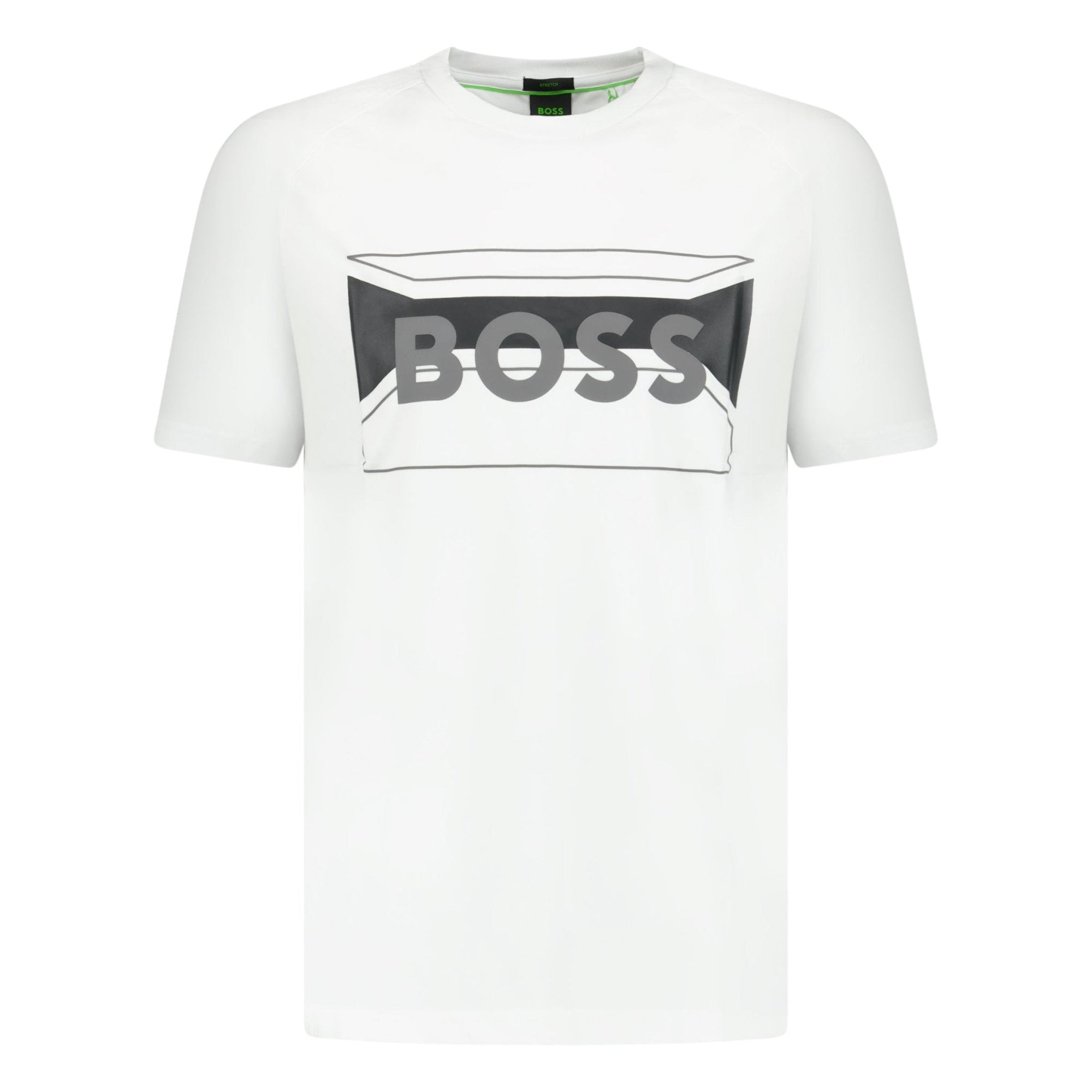 Hugo Boss Cotton-Blend Regular-Fit T-Shirt With Logo Artwork White