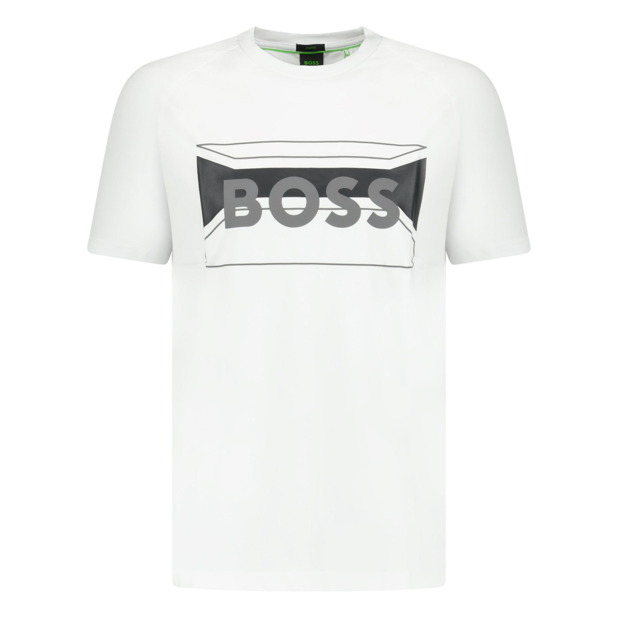 Hugo Boss Cotton-Blend Regular-Fit T-Shirt With Logo Artwork White