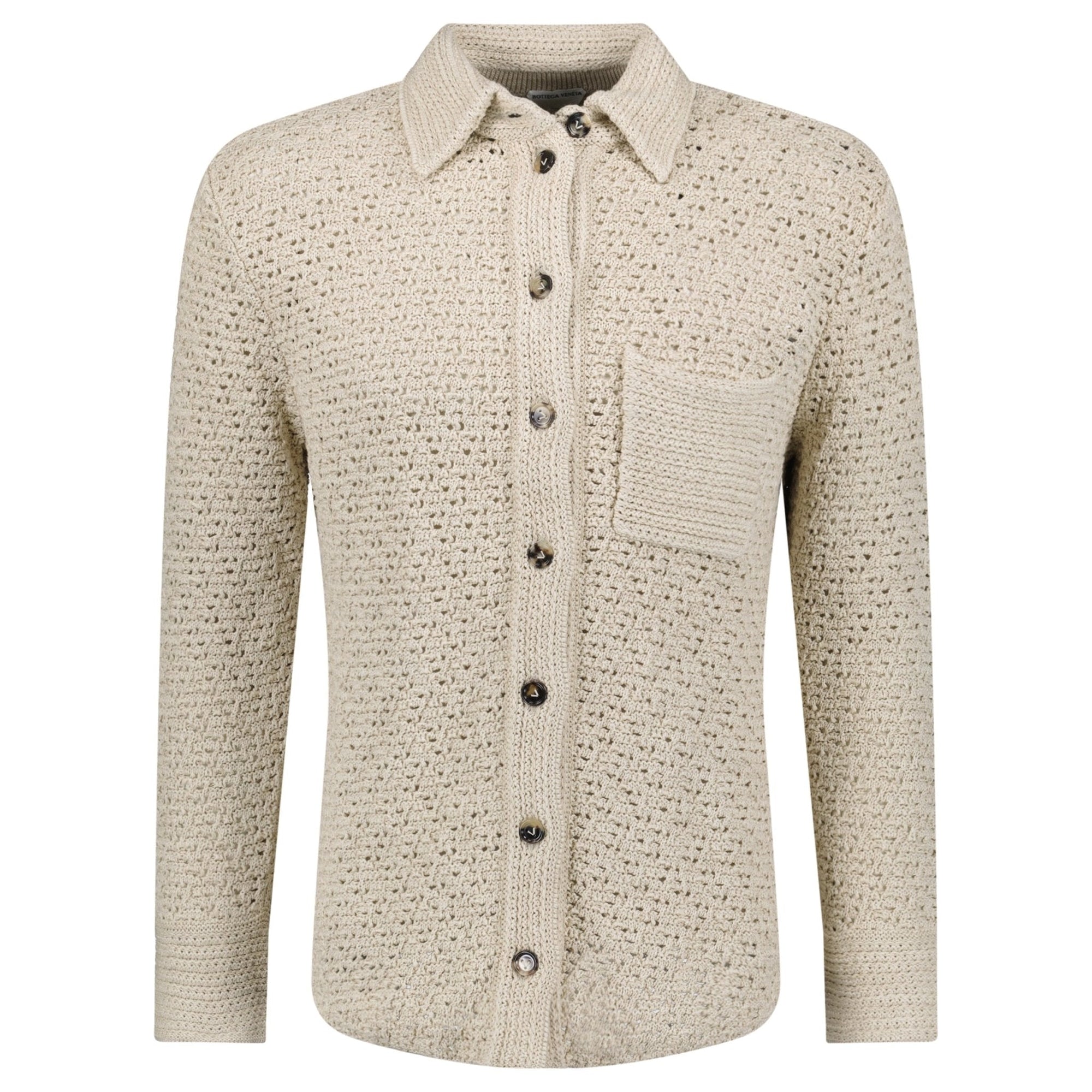 Bottega Veneta Cotton Crochet Shirt Beige