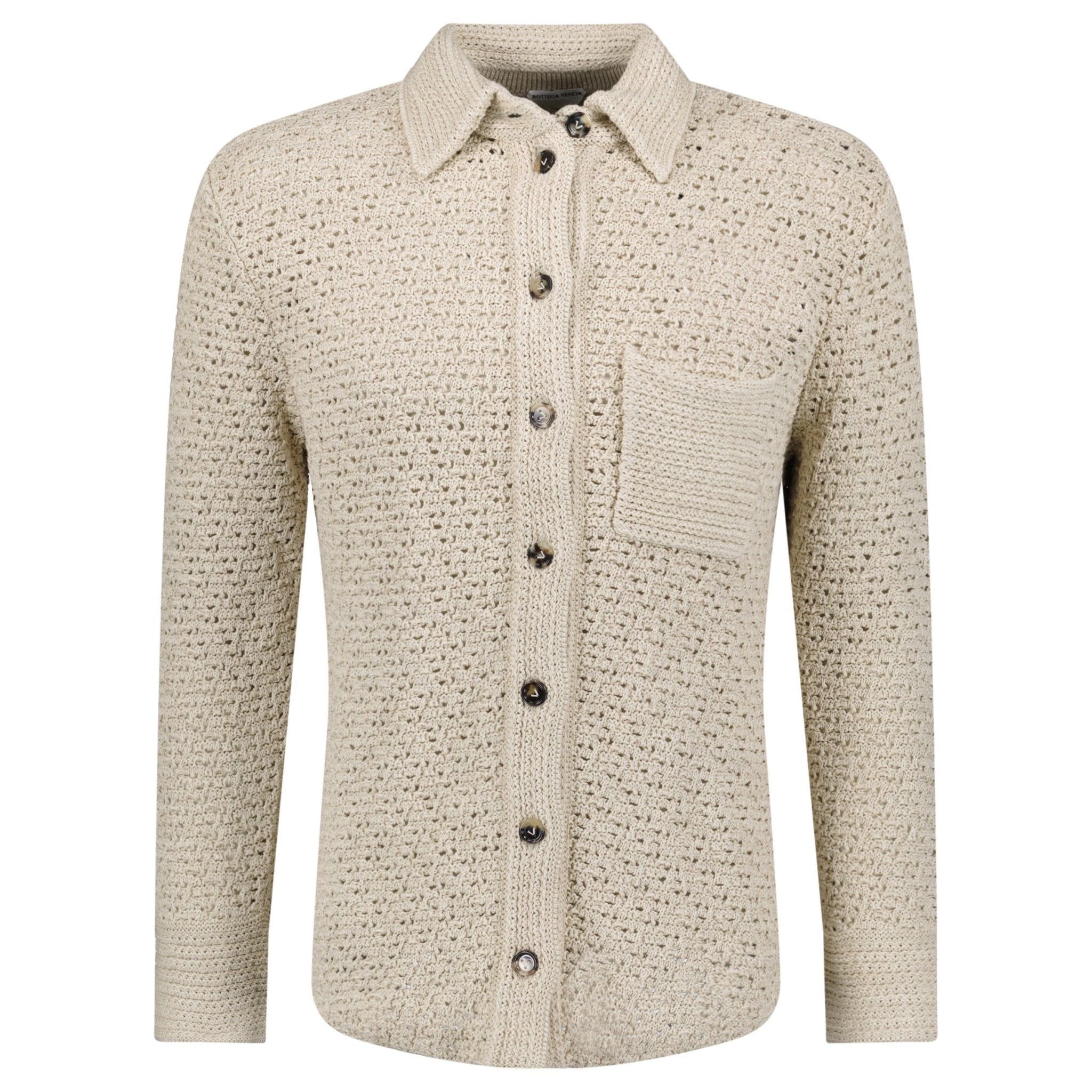 Bottega Veneta Cotton Crochet Shirt Beige