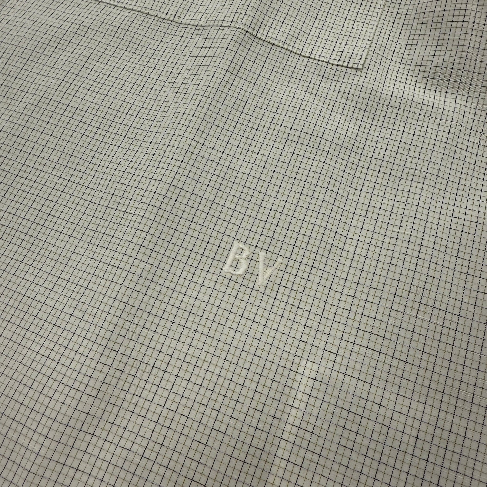 Bottega Veneta Cotton Linen Check Shirt in Brown/Bay Leaf