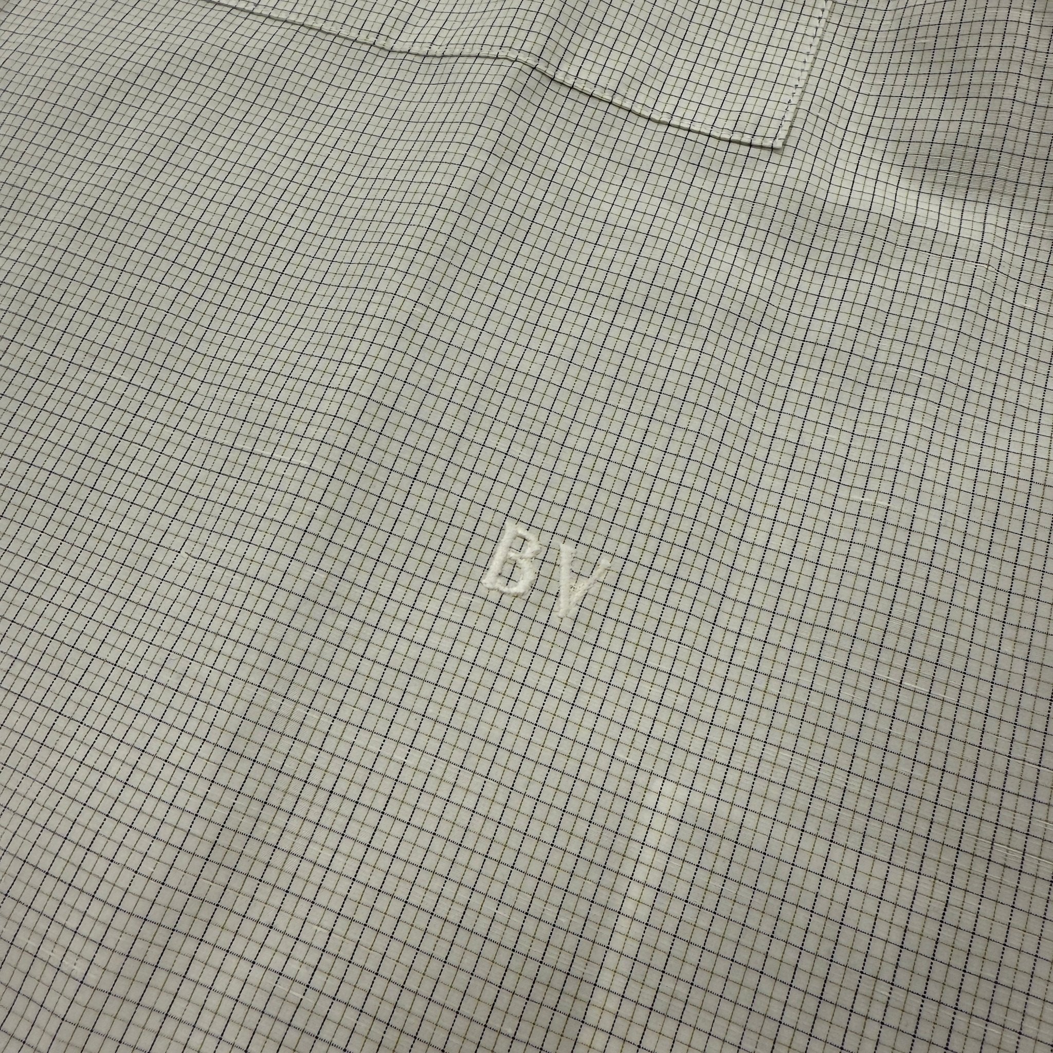 Bottega Veneta Cotton Linen Check Shirt in Brown/Bay Leaf