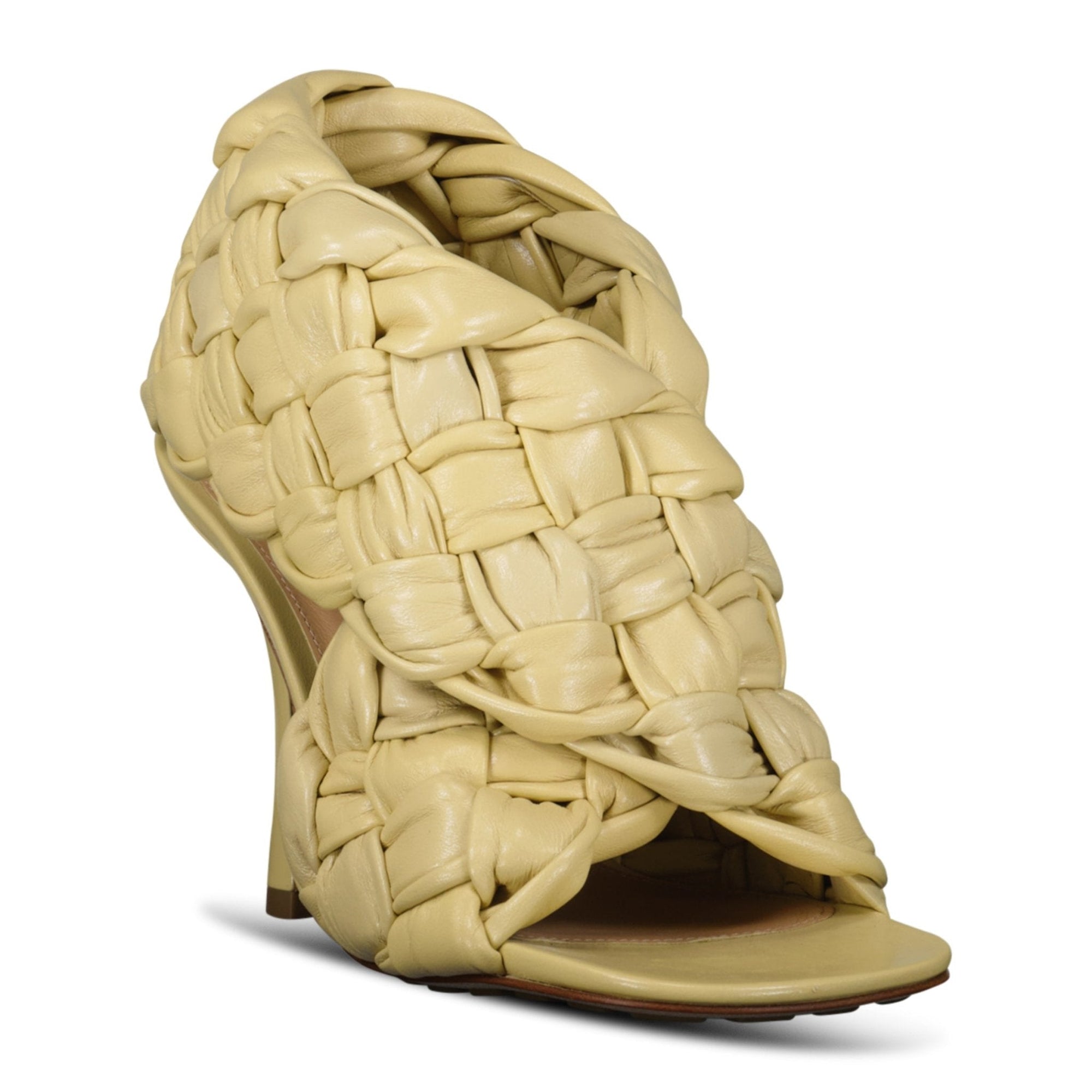 Bottega Veneta Woven Leather Mules in Beige