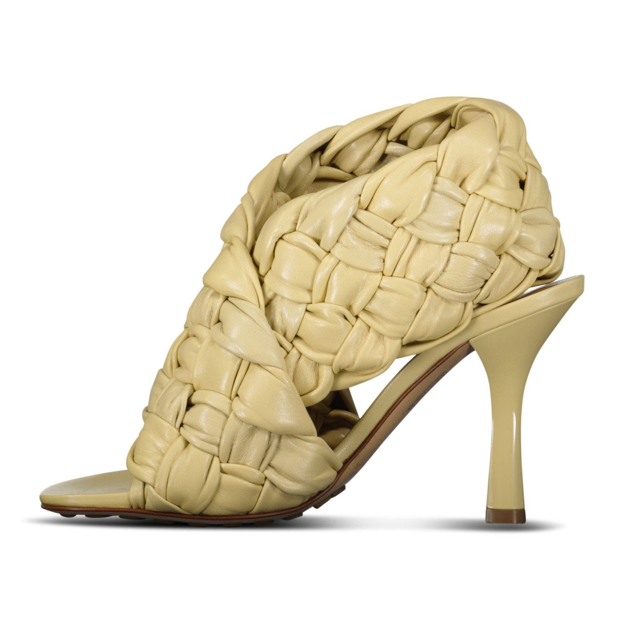 Bottega Veneta Woven Leather Mules in Beige