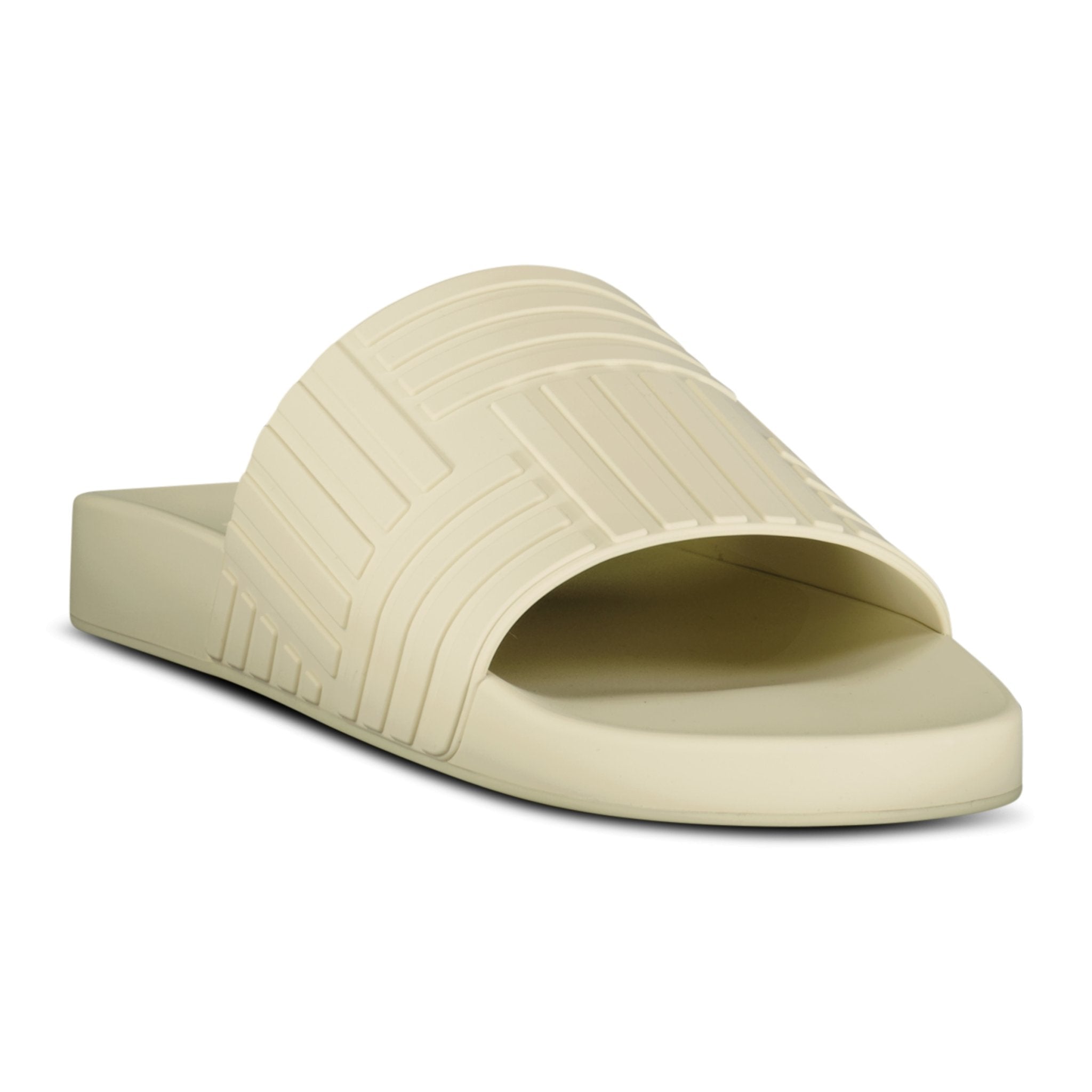 Bottega Veneta Carpet Embossed Rubber Slides Cream