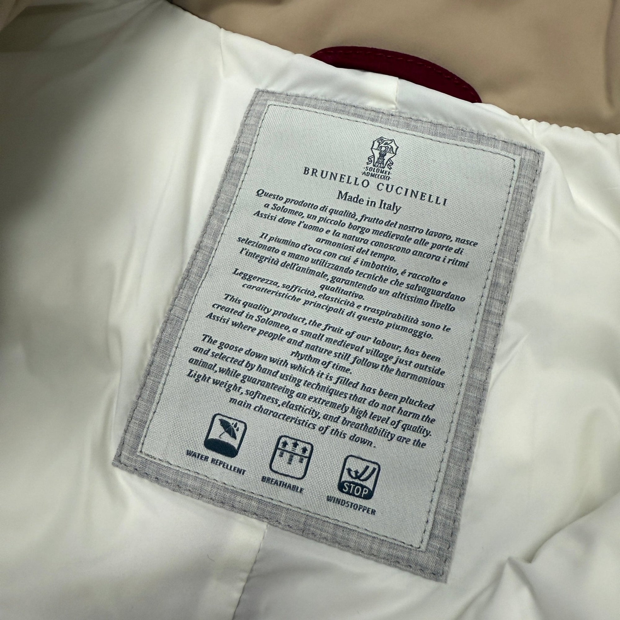 Brunello Cucinelli Button-Up Down Gilet Beige