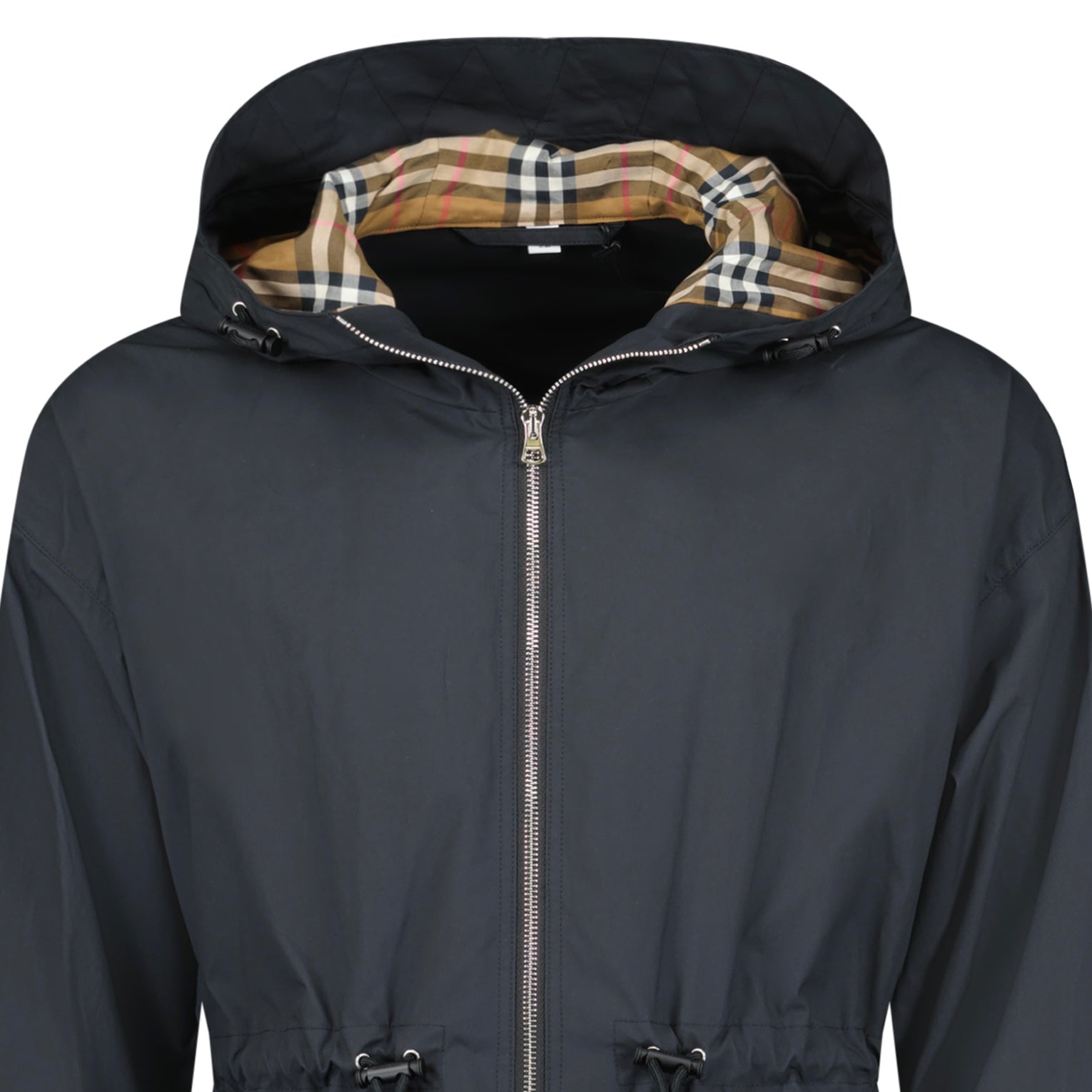 Burberry 'Birley' Check Hooded Rain Jacket Black