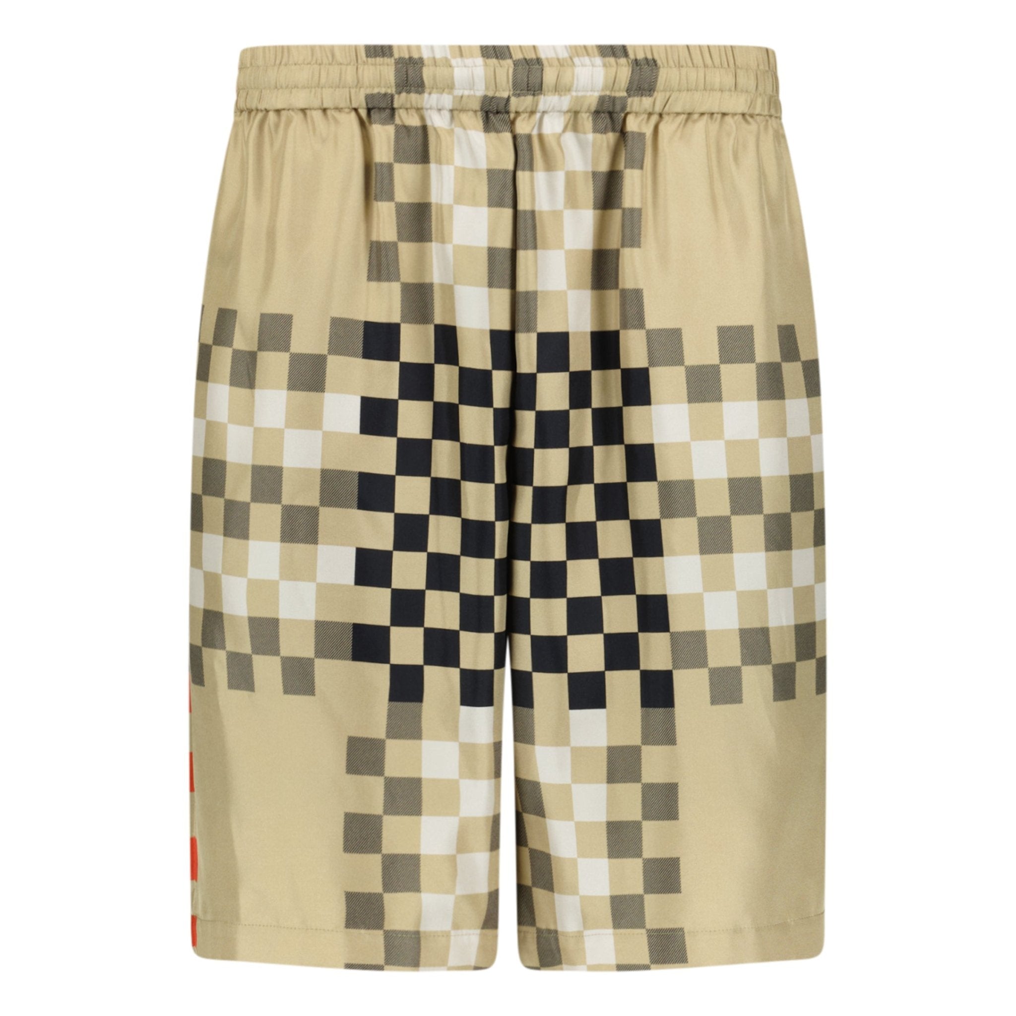 Burberry 'Bradeston' Silk Pixel Check Shorts Brown