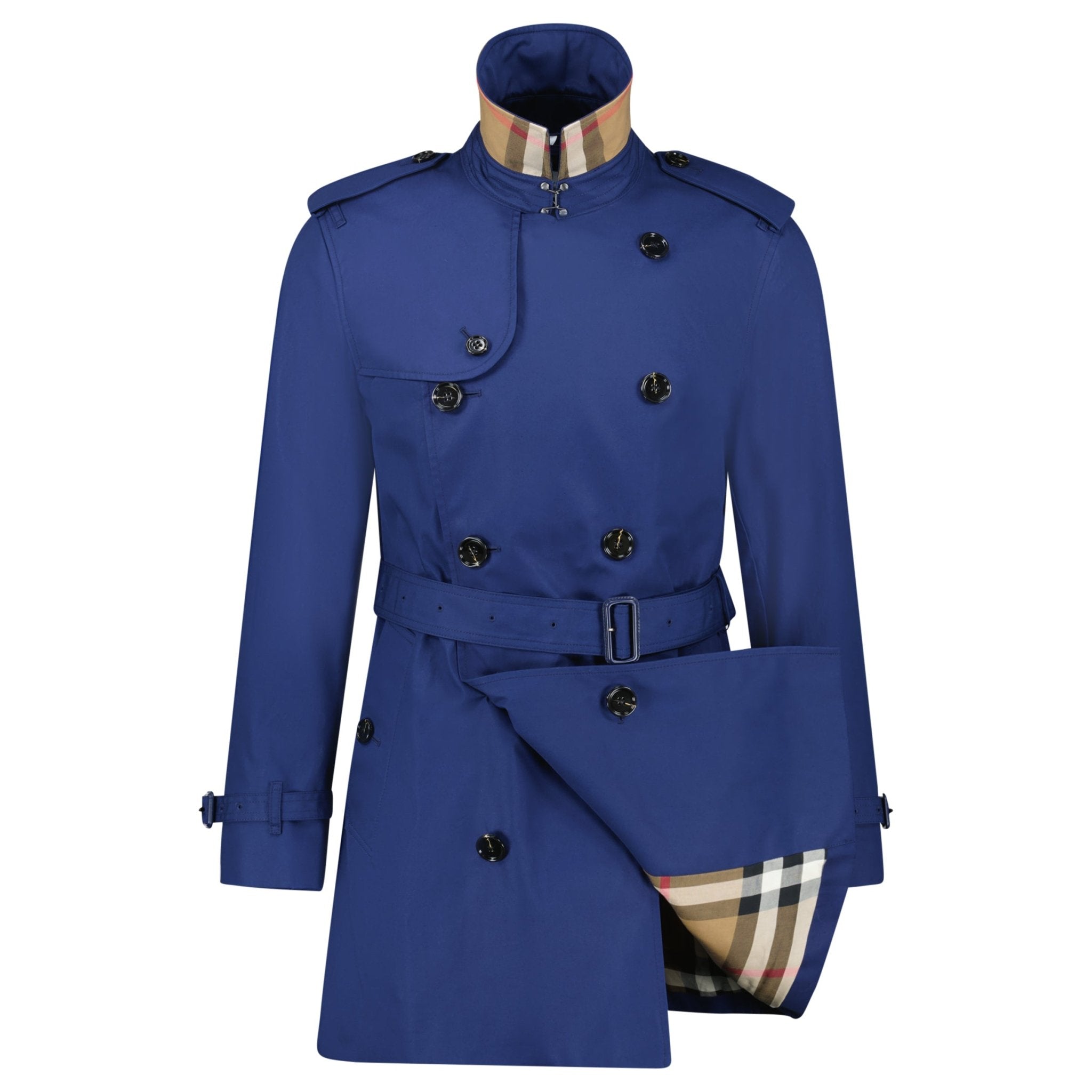 Burberry 'Brockham' Double Breasted Belted Trench Jacket Navy