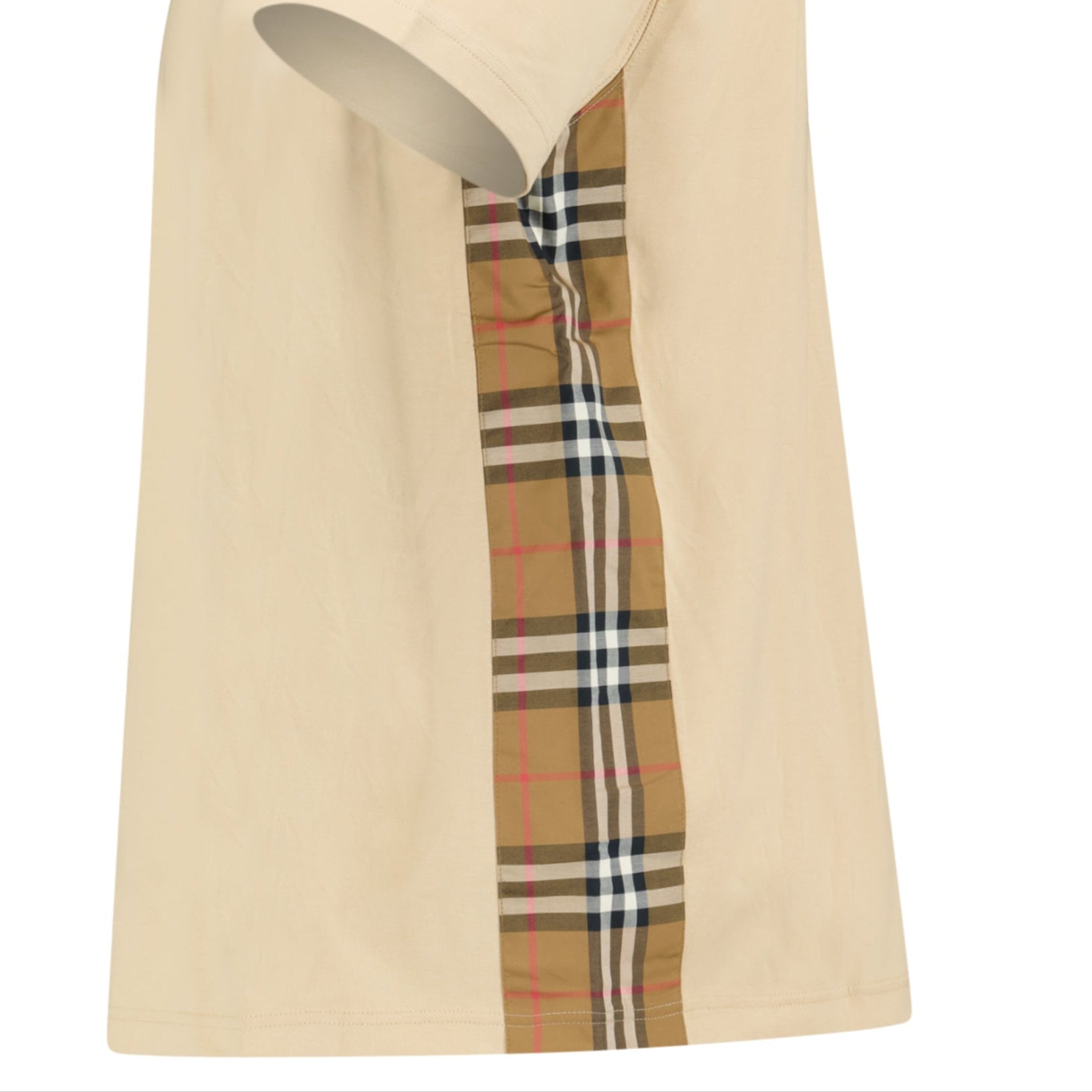 Burberry 'Caris' Check Hem T-Shirt Soft Fawn