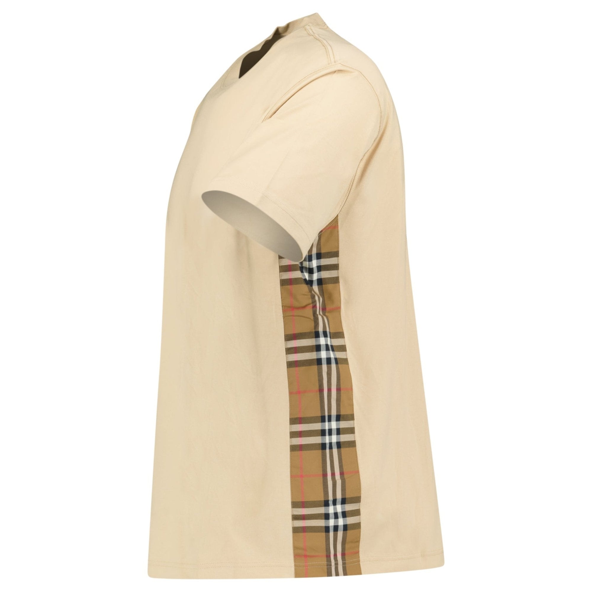 Burberry 'Caris' Check Hem T-Shirt Soft Fawn