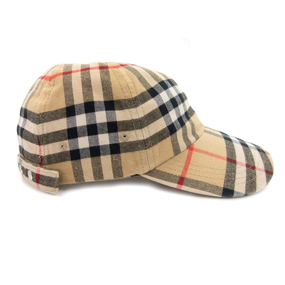 Burberry Check Cotton Baseball Cap in Archive Beige