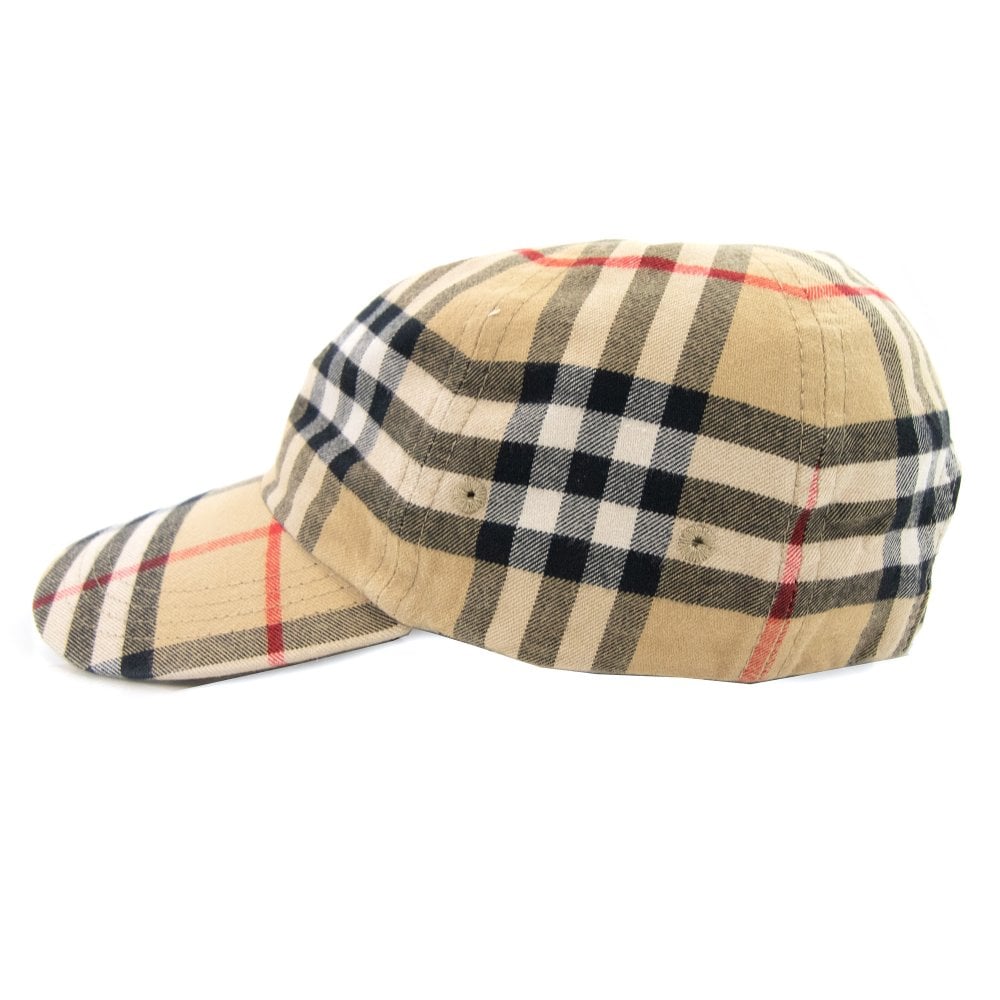 Burberry Check Cotton Baseball Cap in Archive Beige