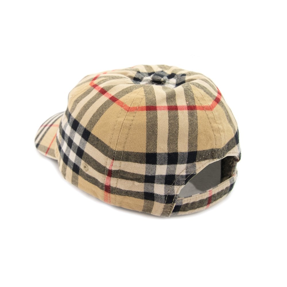 Burberry Check Cotton Baseball Cap in Archive Beige