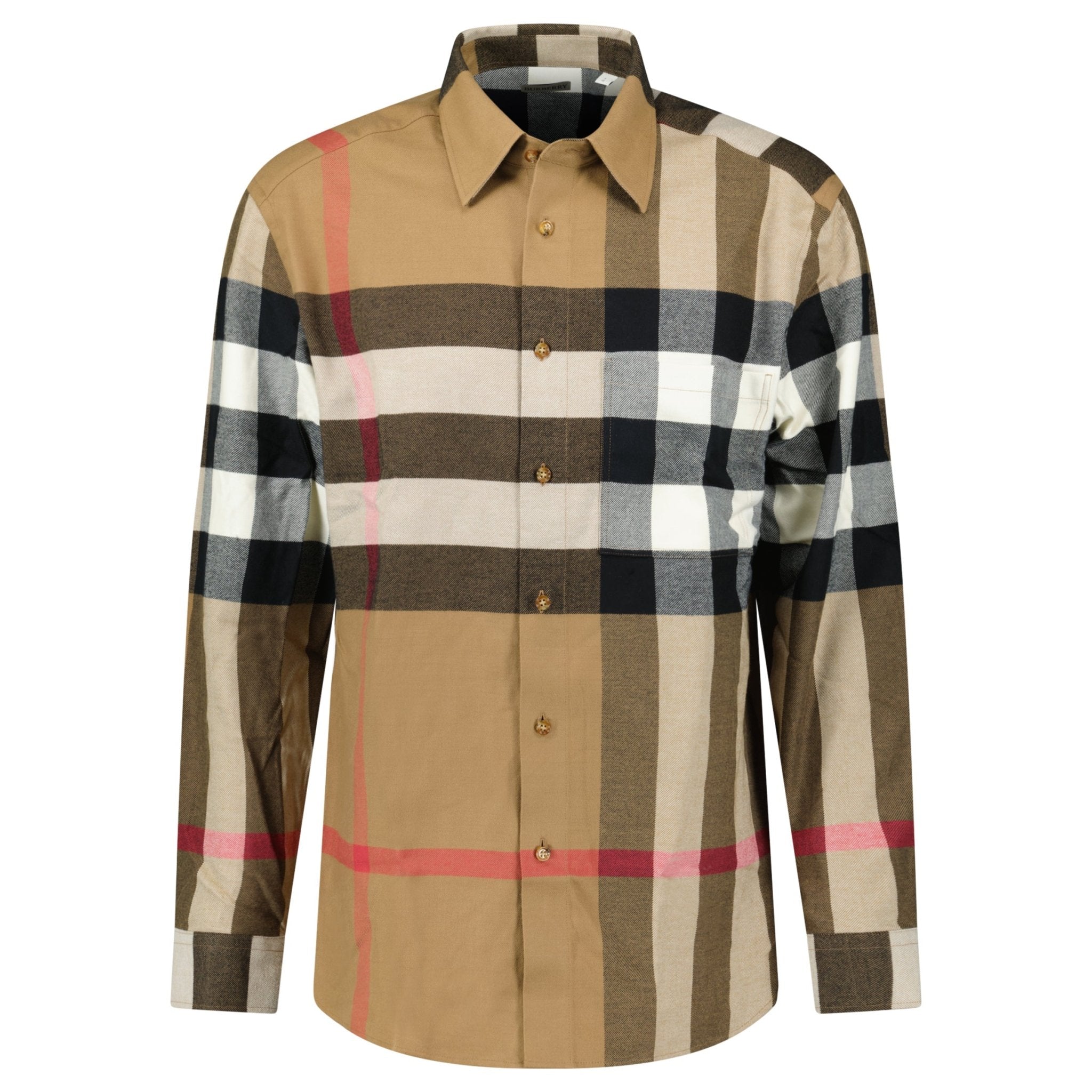 Burberry 'Claverdon' Check Shirt in Taupe Brown