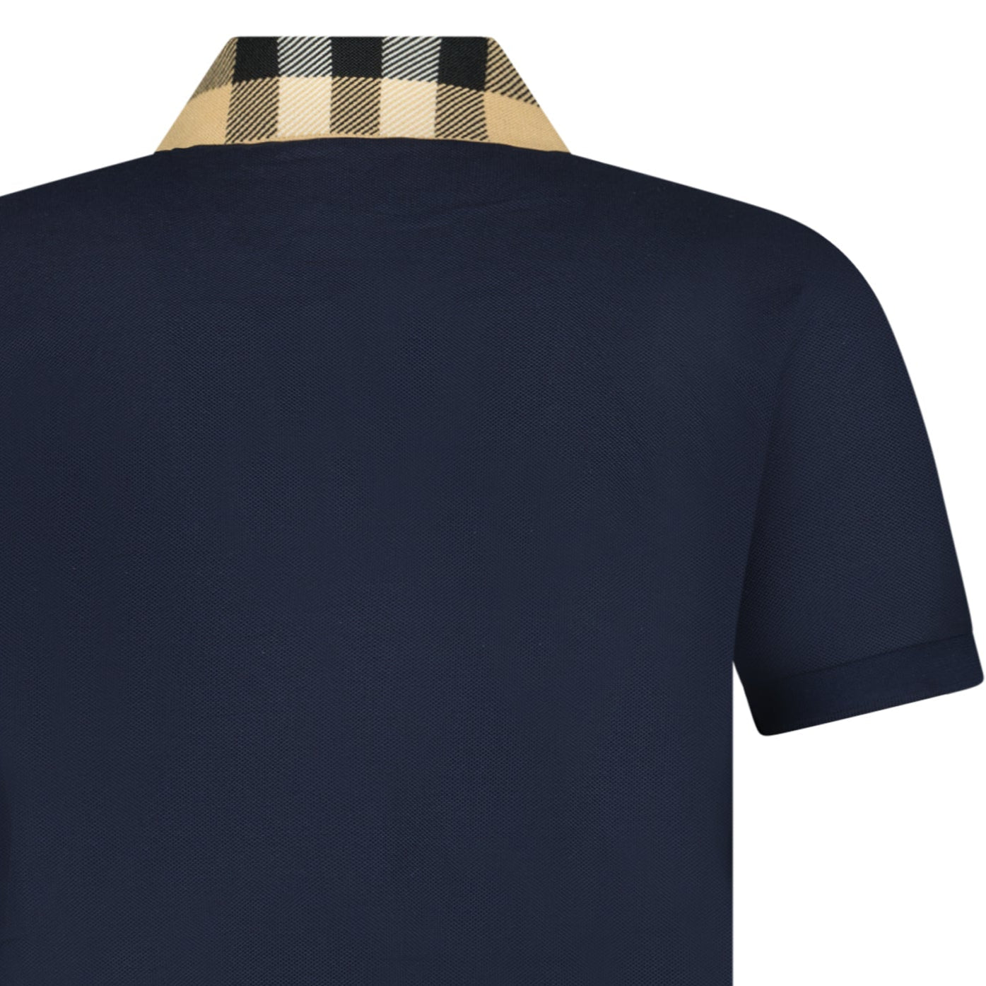 Burberry 'Cody' Check Short Sleeve Polo Shirt in Smoked Navy