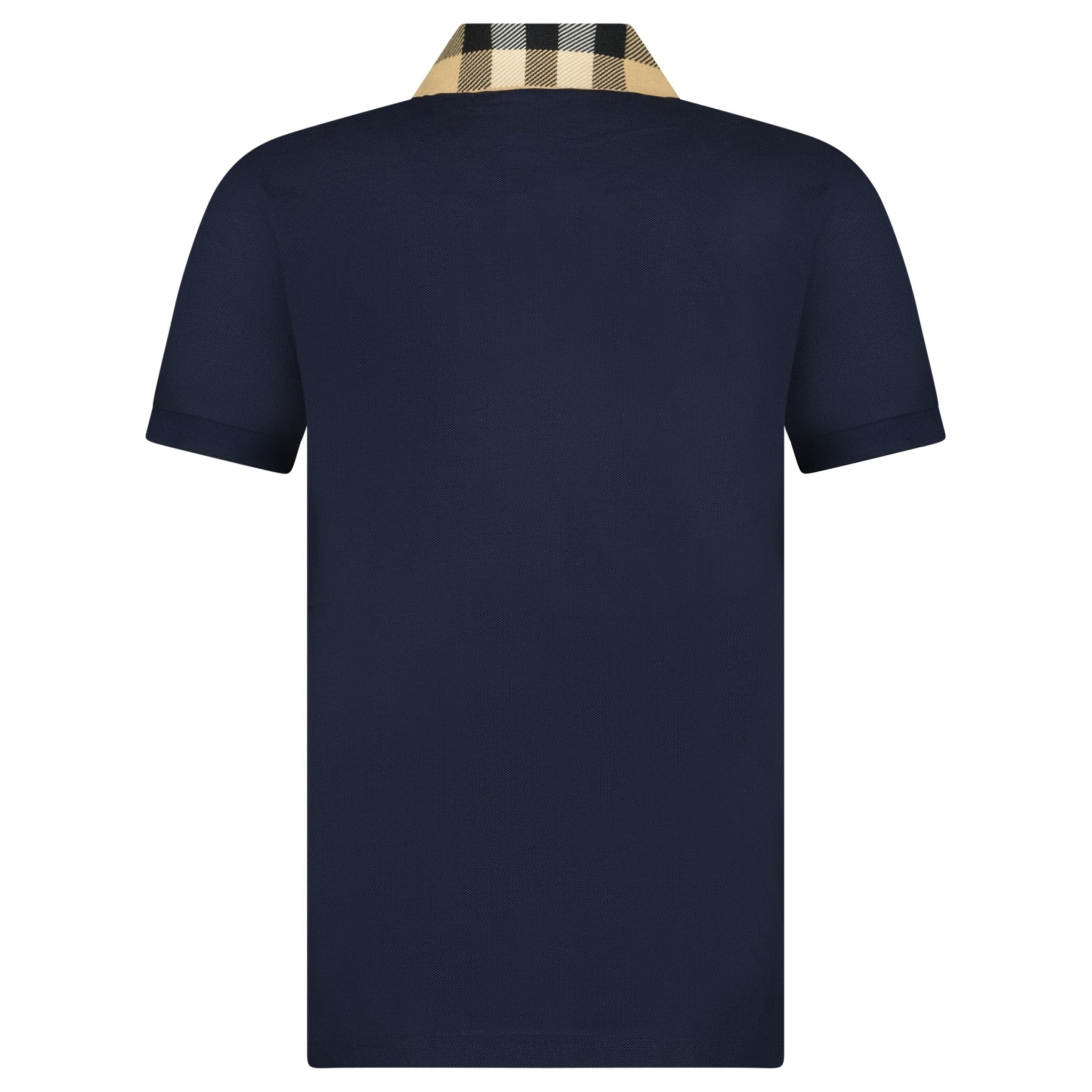 Burberry 'Cody' Check Short Sleeve Polo Shirt in Smoked Navy