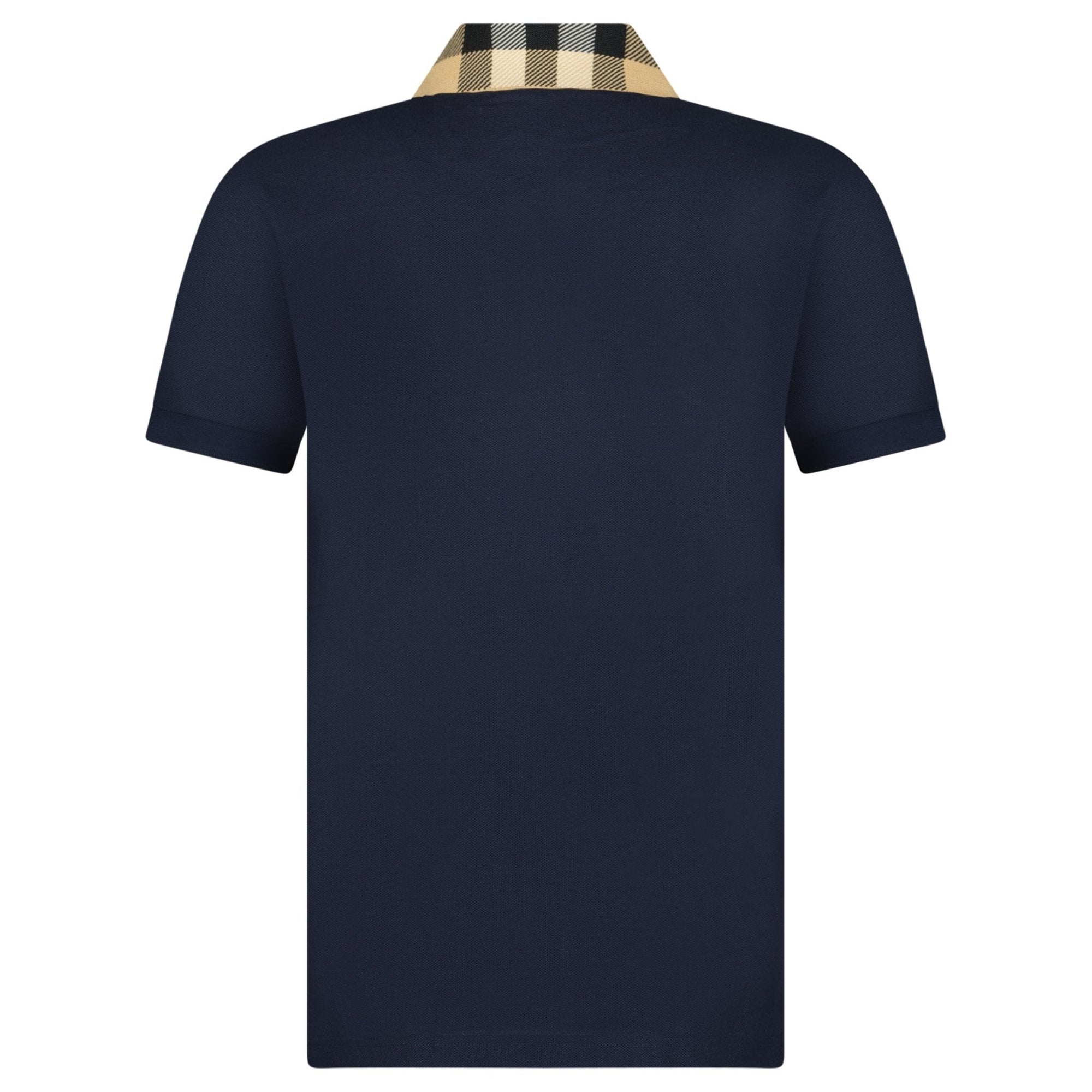 Burberry 'Cody' Check Short Sleeve Polo Shirt in Smoked Navy
