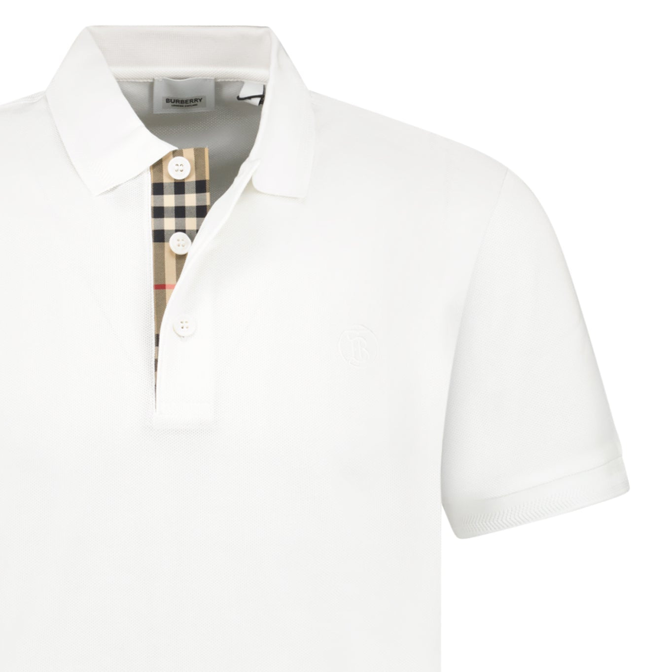 Burberry Burberry 'Eddie' TB Check Polo White
