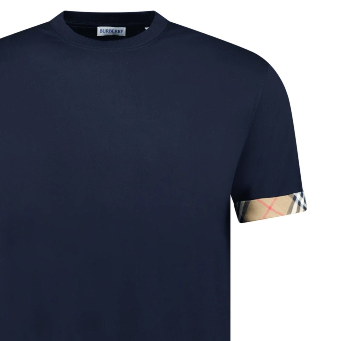 Burberry 'Ellison' Organic Cotton Check Sleeve Navy