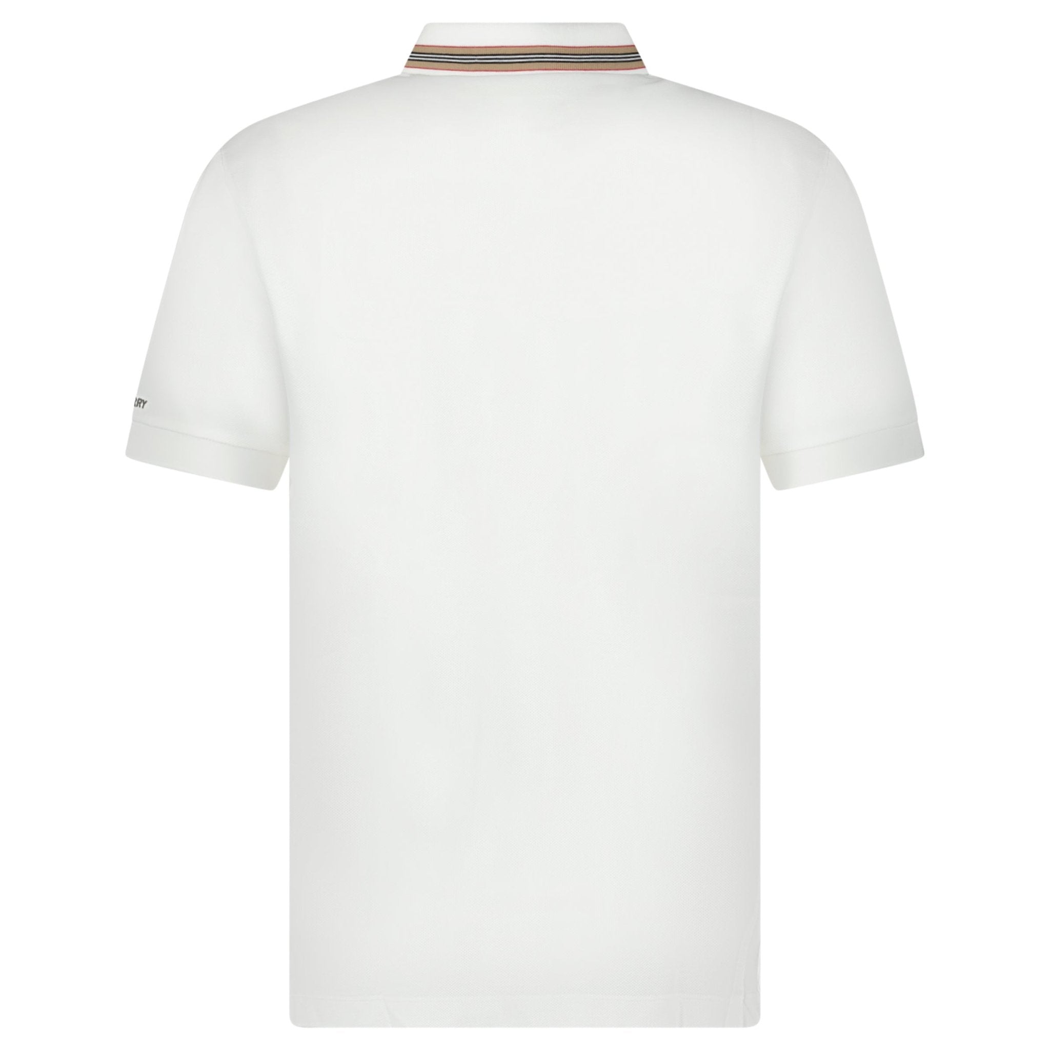 Burberry ‘Hartford’ Striped Check Short Sleeve Polo in White