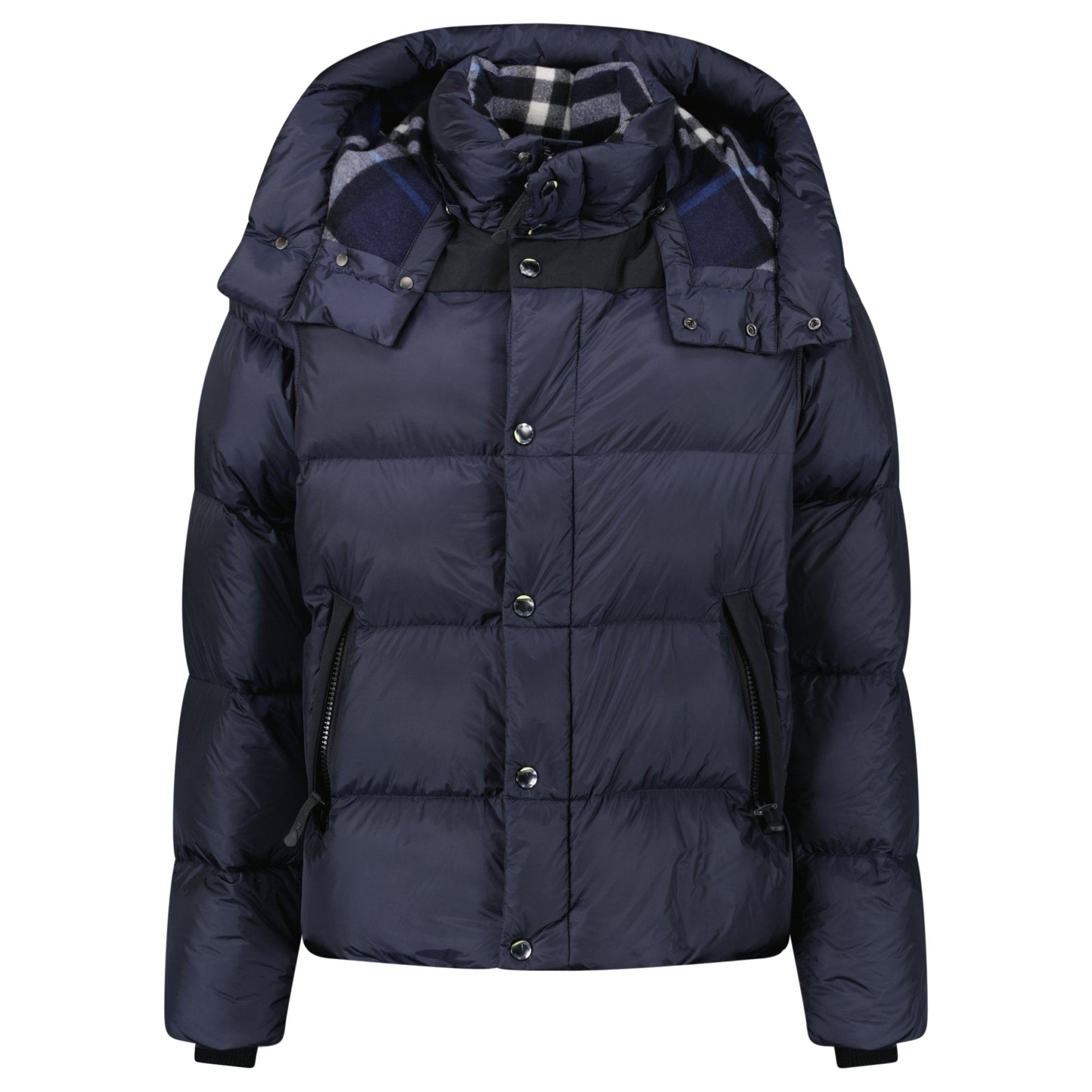 Burberry 'Leeds' Detachable Sleeve Hooded Down Jacket Navy