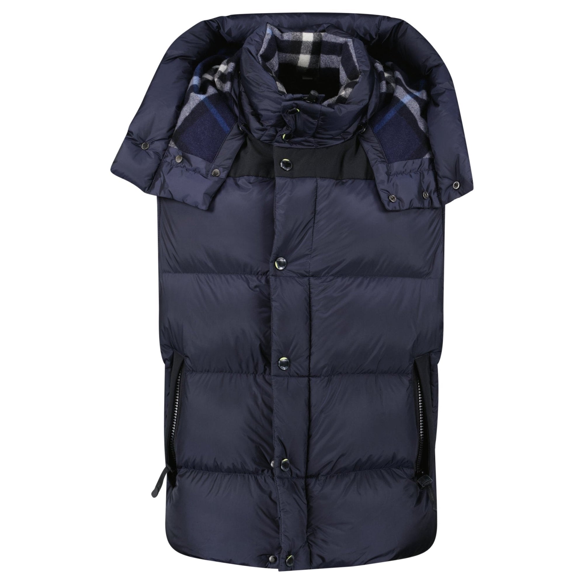 Burberry 'Leeds' Detachable Sleeve Hooded Down Jacket Navy
