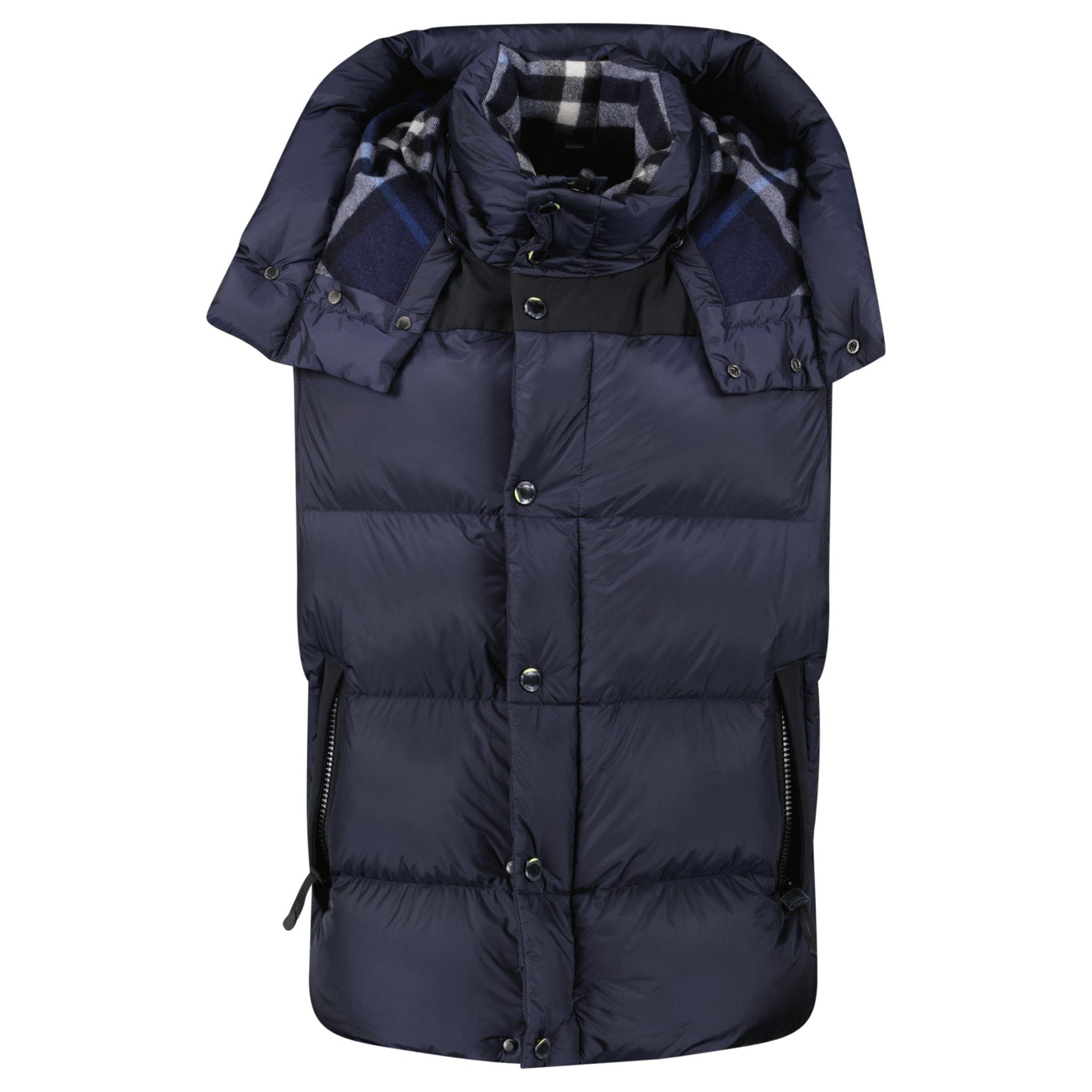 Burberry 'Leeds' Detachable Sleeve Hooded Down Jacket Navy