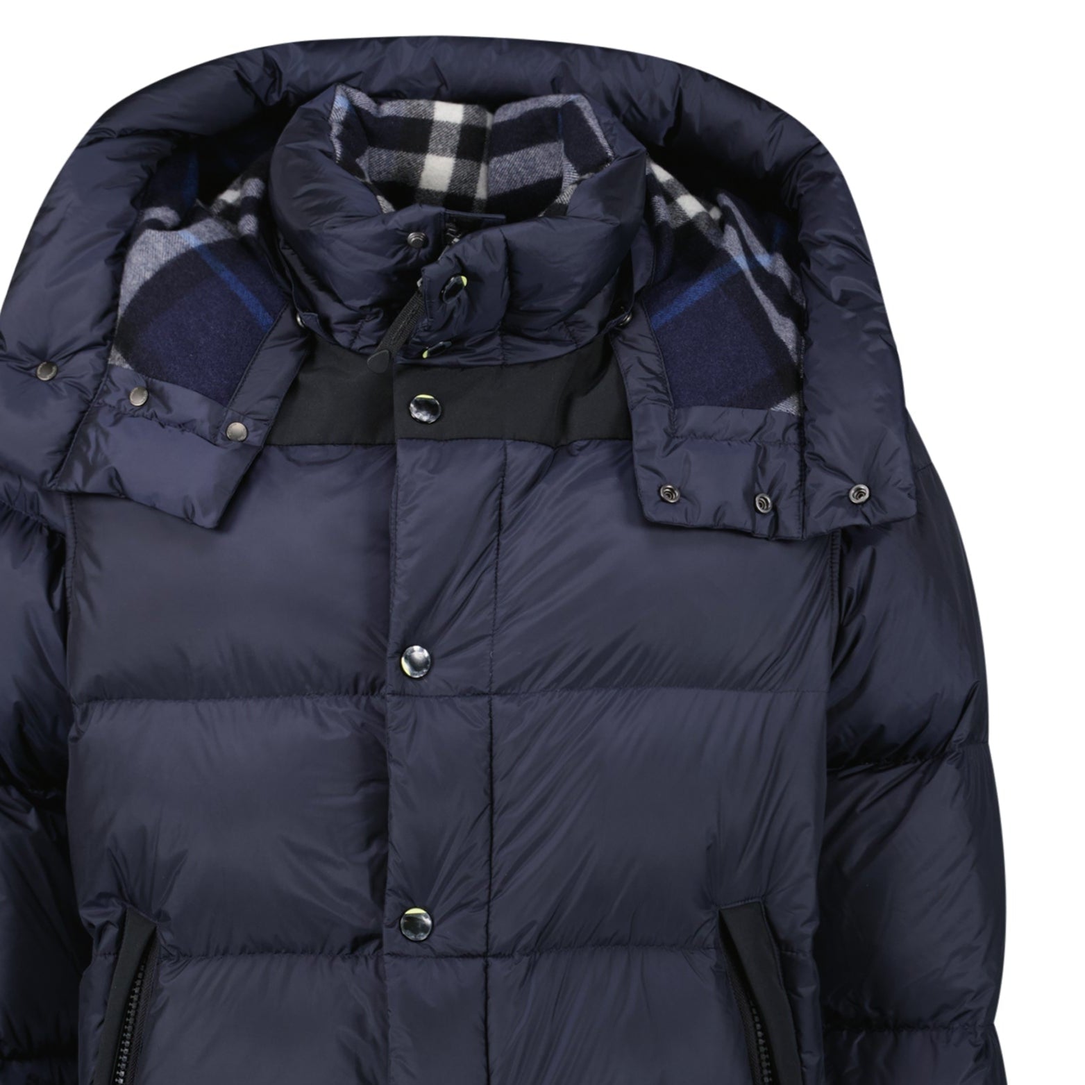 Burberry 'Leeds' Detachable Sleeve Hooded Down Jacket Navy