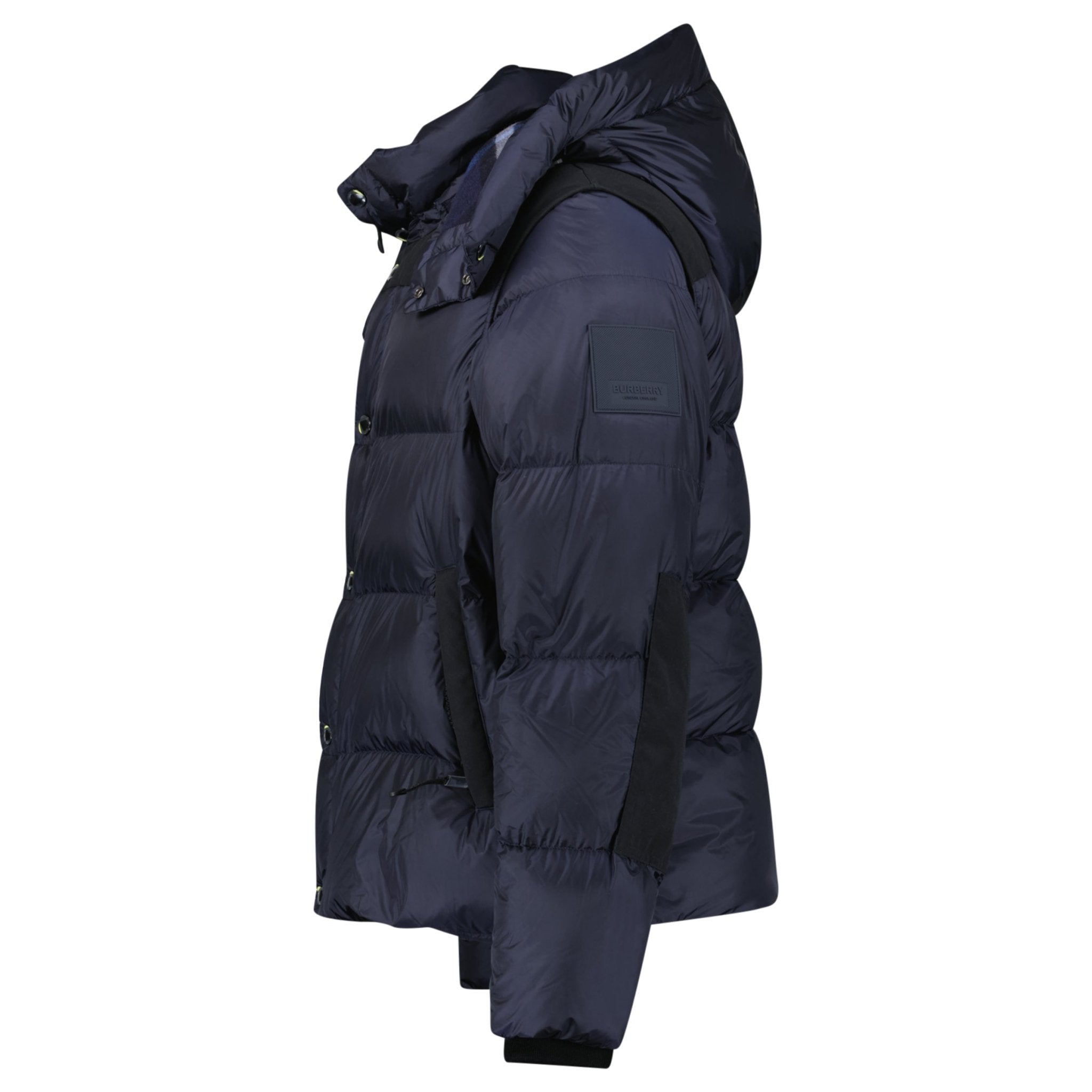 Burberry 'Leeds' Detachable Sleeve Hooded Down Jacket Navy