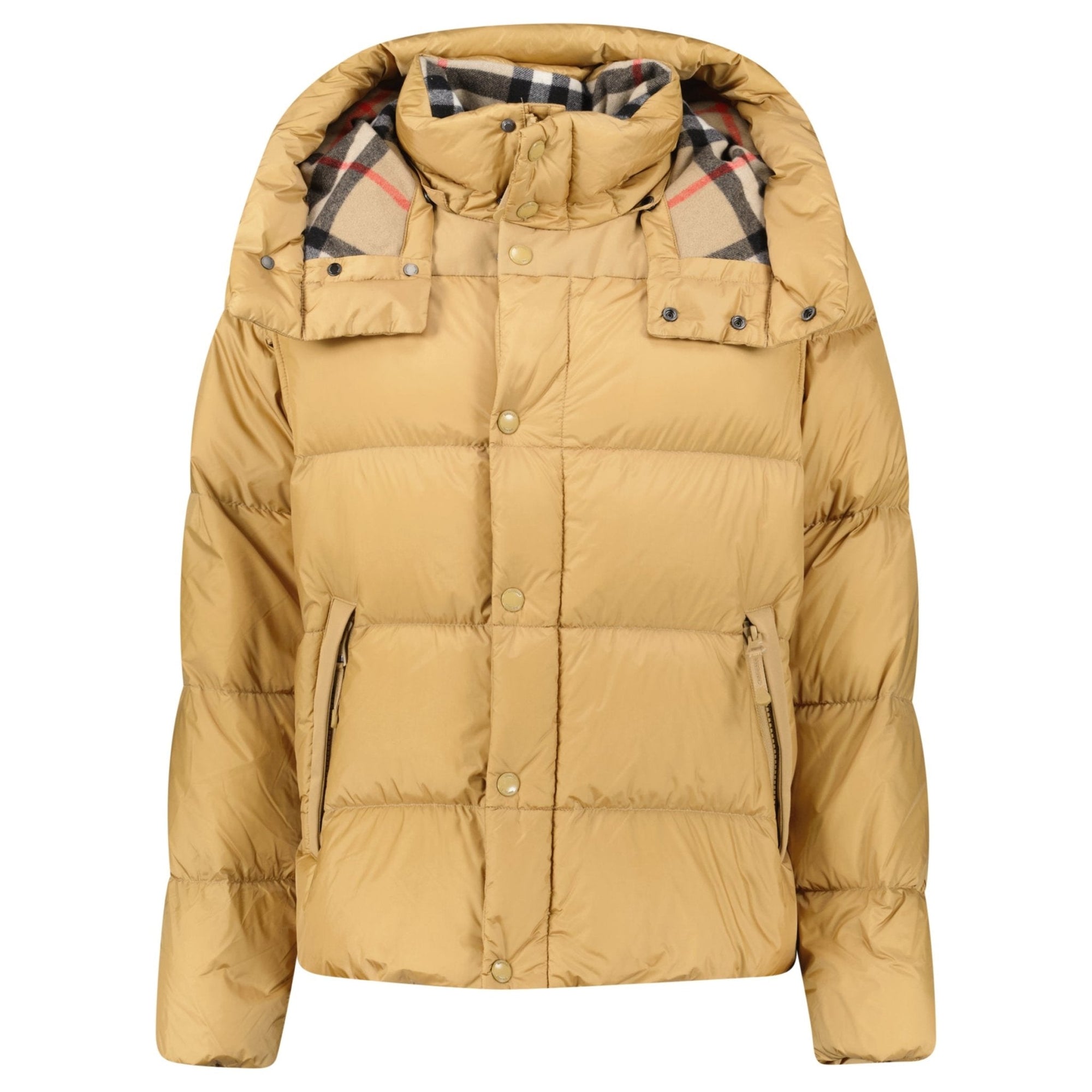 Burberry 'Leeds' Detachable Sleeve Hooded Down Jacket Warm Honey