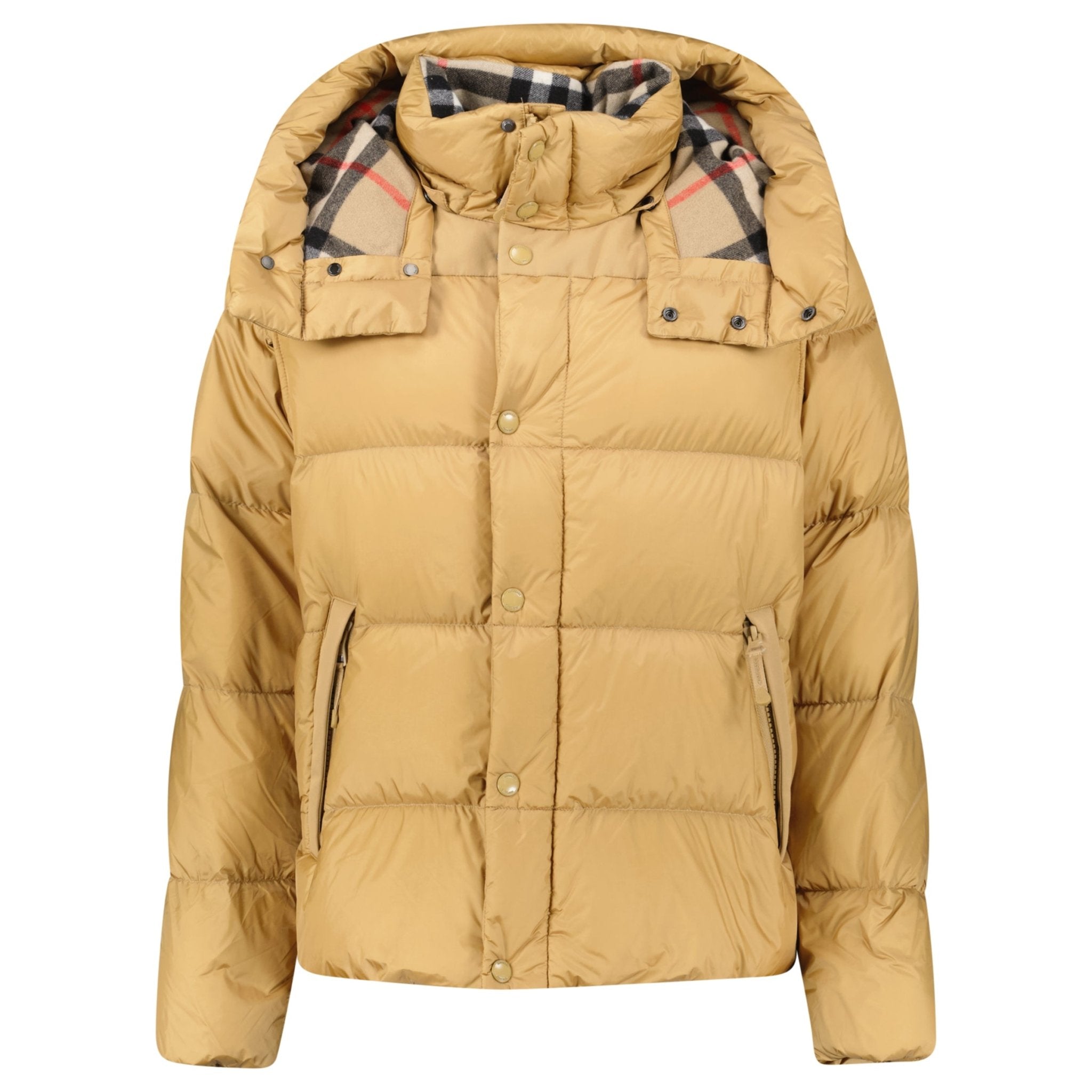 Burberry 'Leeds' Detachable Sleeve Hooded Down Jacket Warm Honey