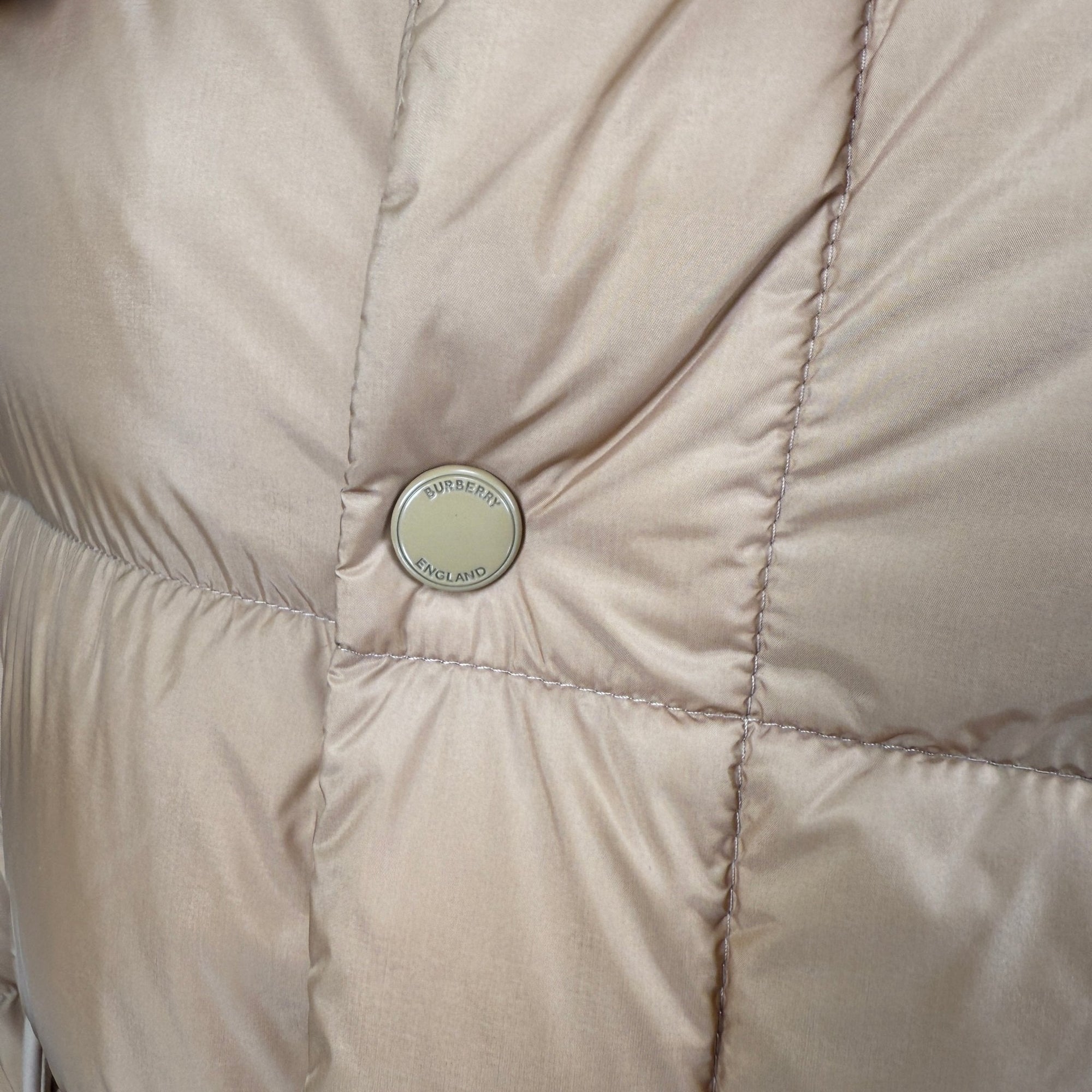 Burberry 'Leeds' Detachable Sleeve Hooded Down Jacket Warm Honey