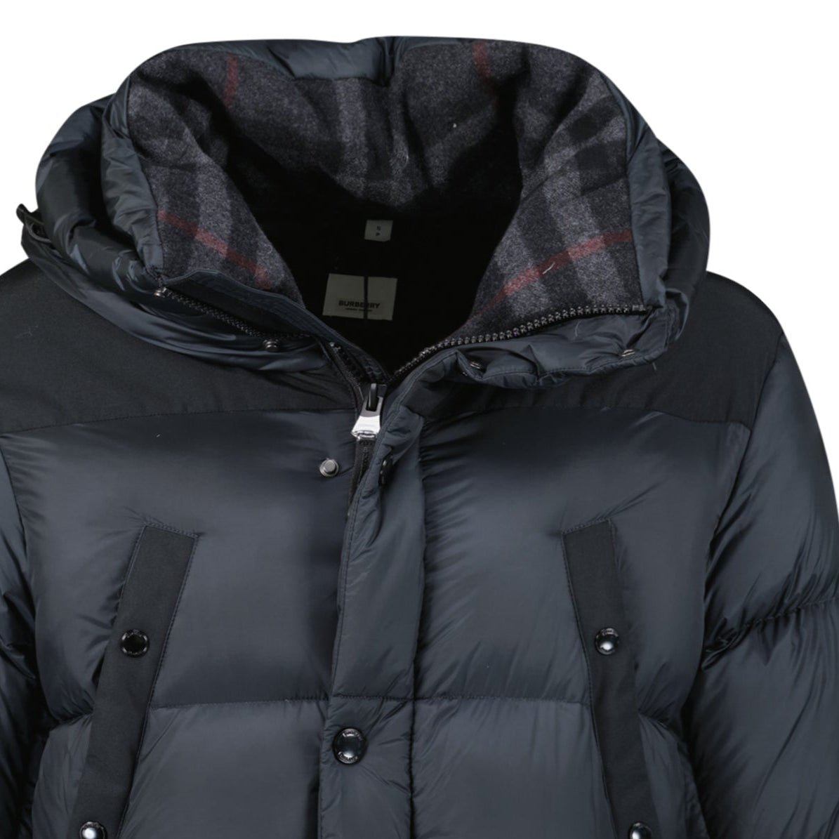 Burberry 'Lindford' Puffer Coat in Charcoal Grey
