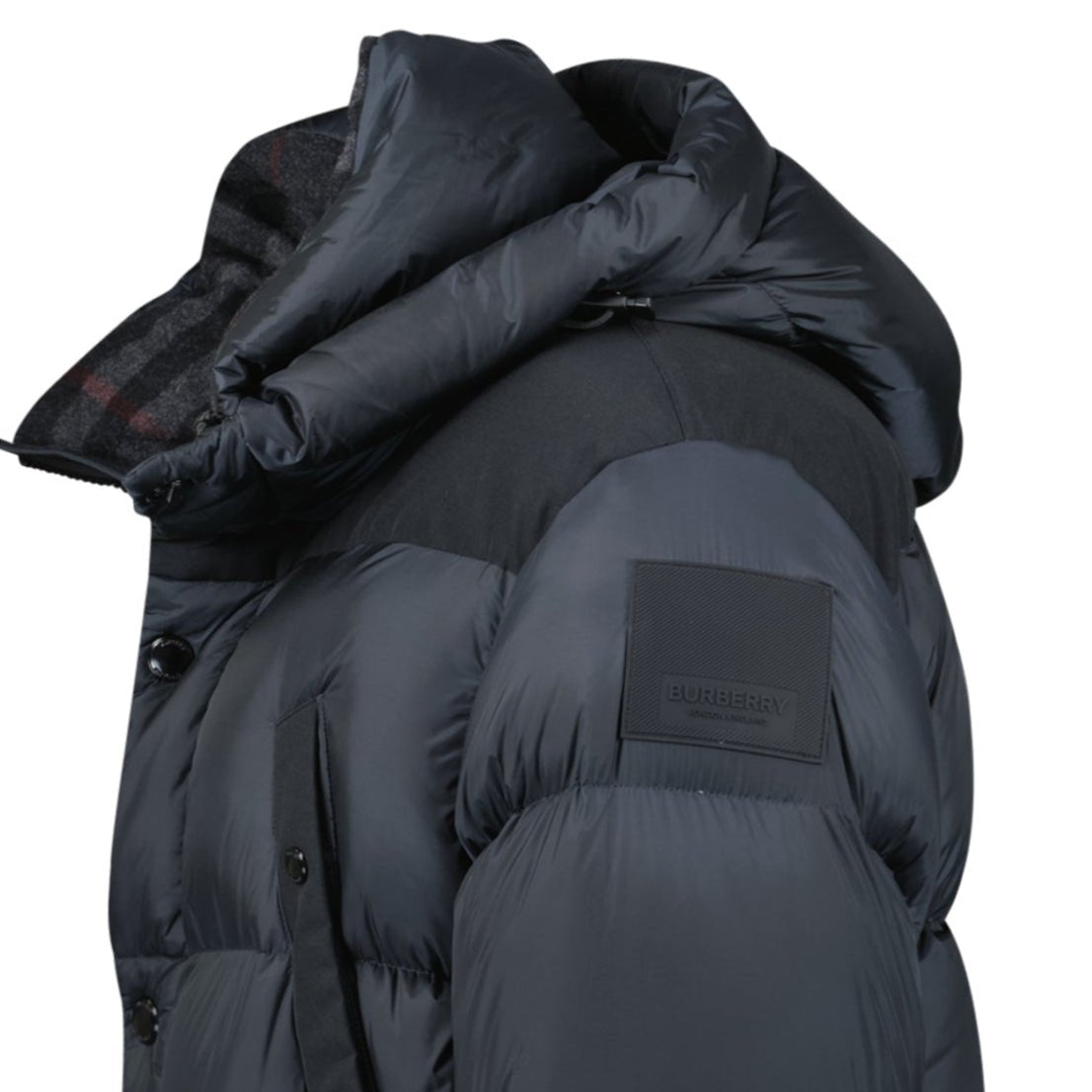 Burberry 'Lindford' Puffer Coat in Charcoal Grey