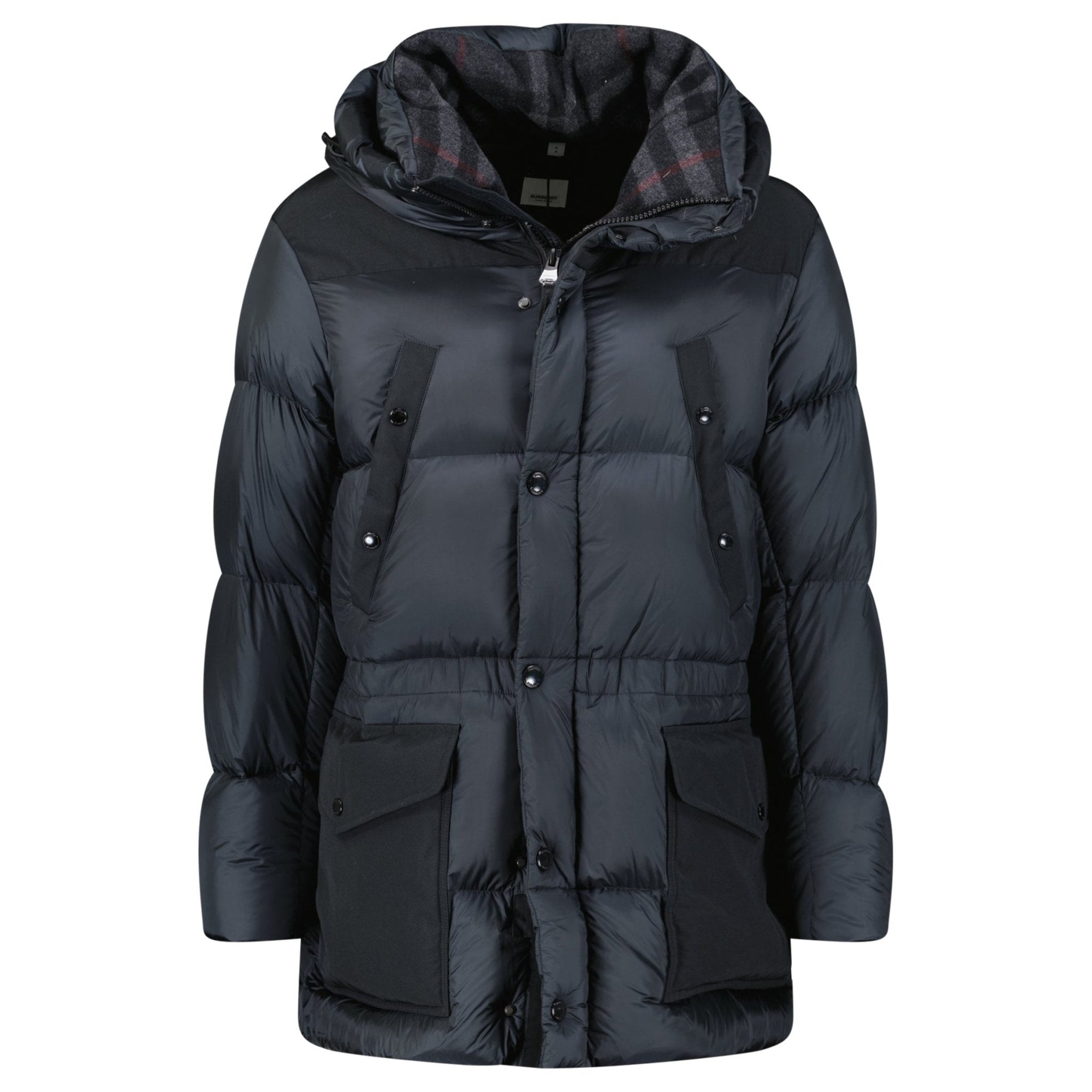 Burberry 'Lindford' Puffer Coat in Charcoal Grey