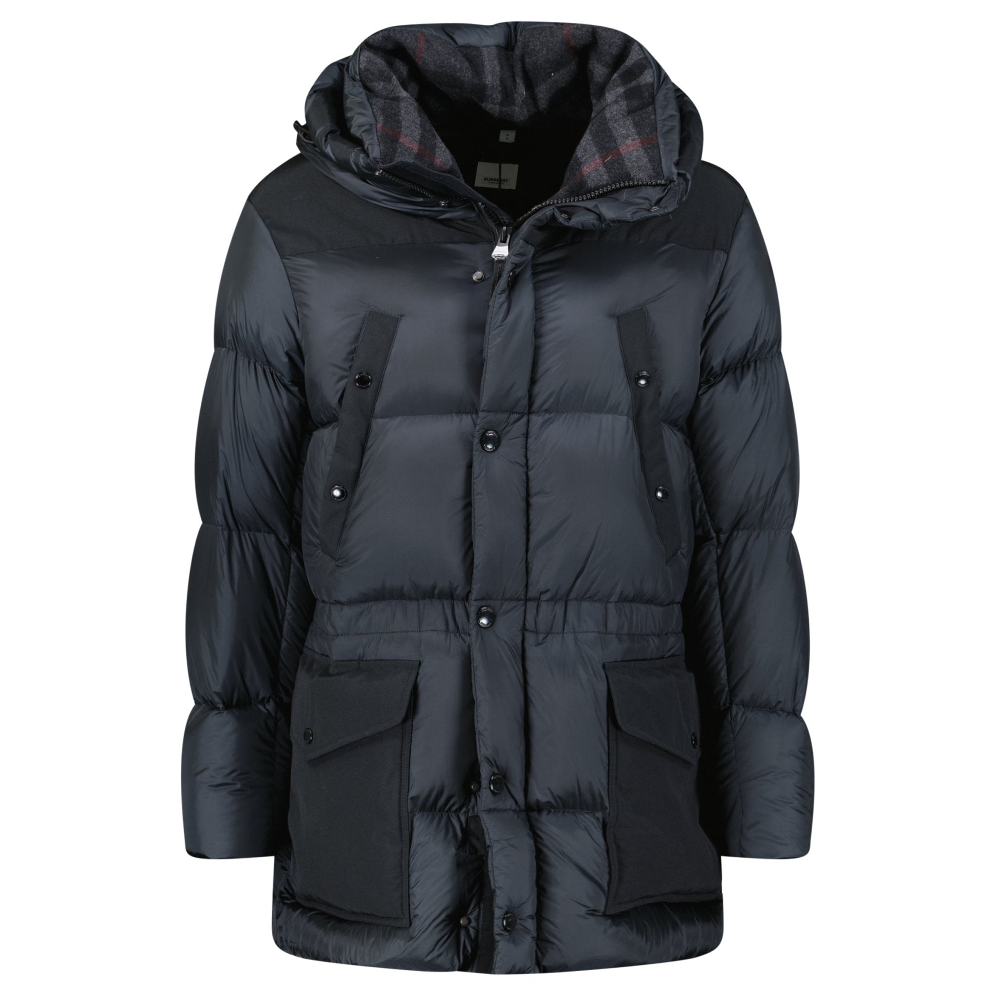 Burberry 'Lindford' Puffer Coat in Charcoal Grey