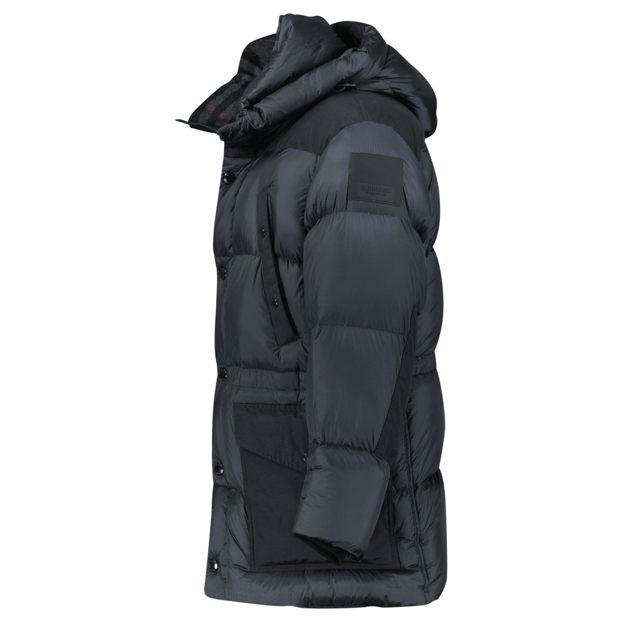 Burberry 'Lindford' Puffer Coat in Charcoal Grey