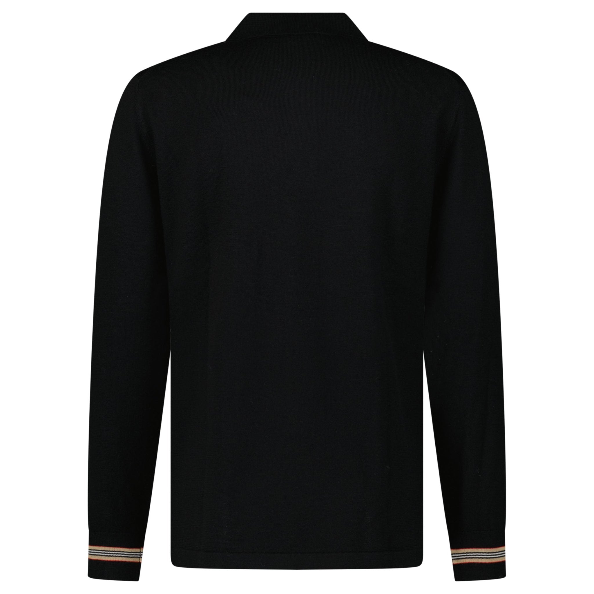 Burberry 'Pace' Signature Stripe Wool Polo Black