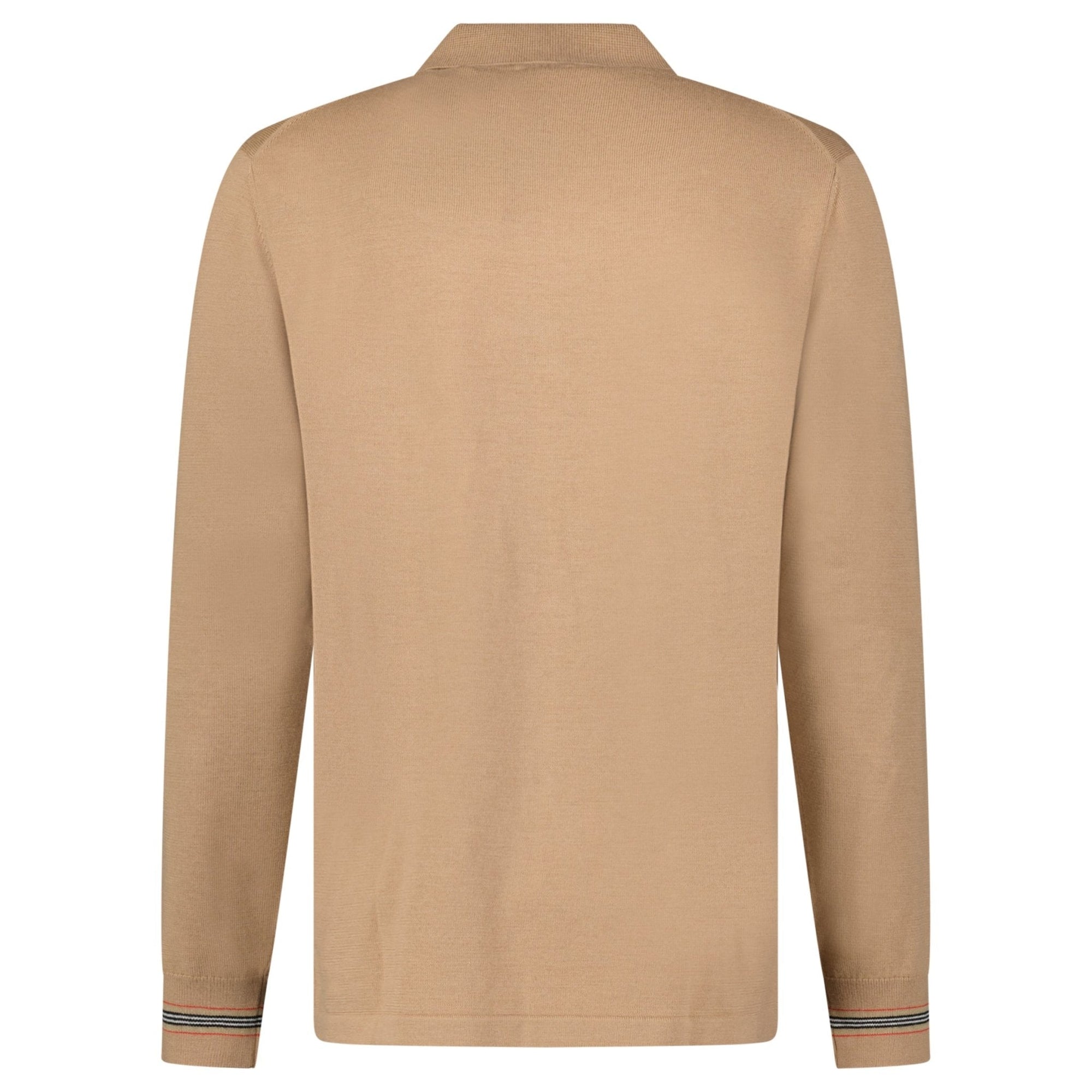 Burberry 'Pace' Signature Stripe Wool Polo Camel