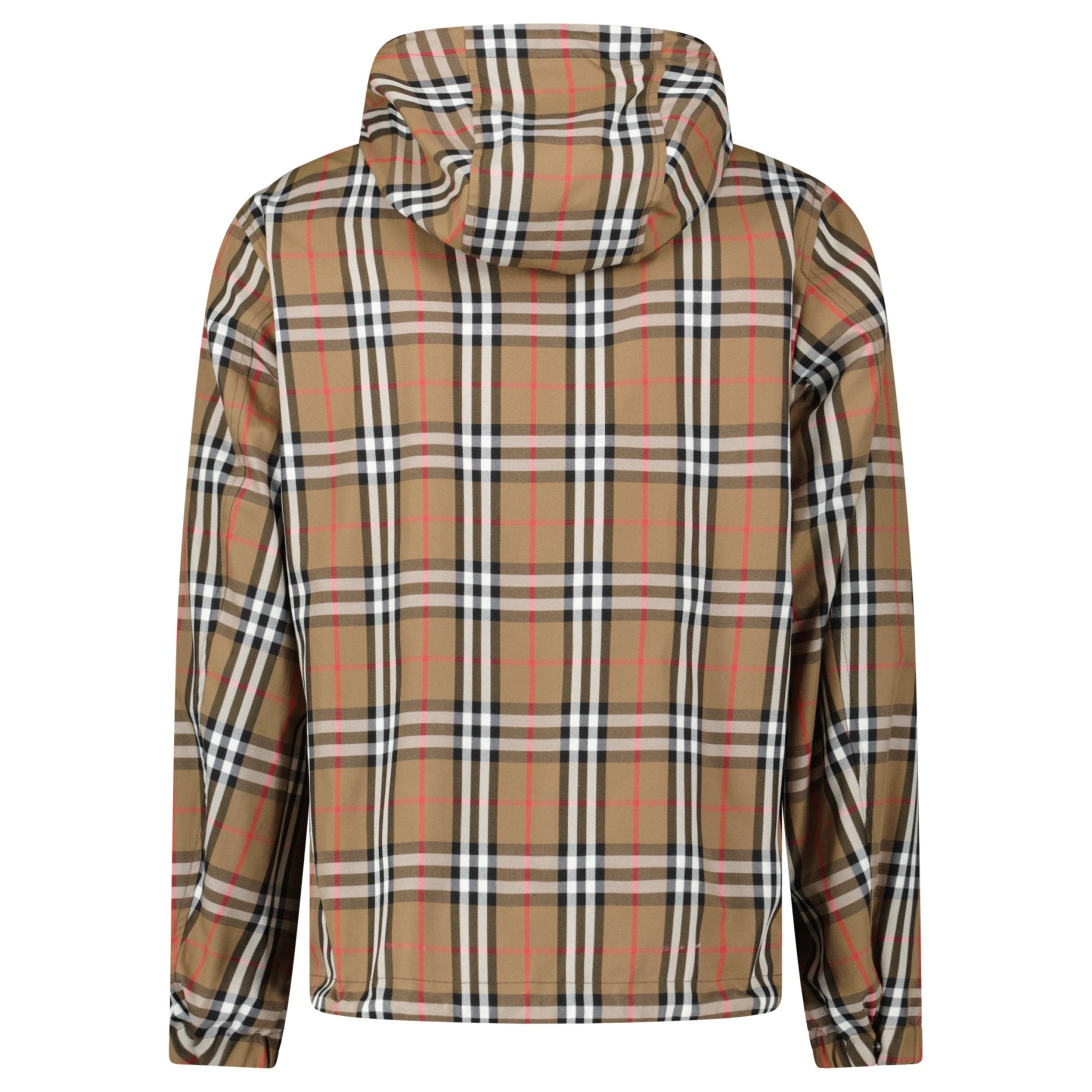 Burberry 'Stanford' Zip-Up Check Reversible Hooded Jacket Black & Check