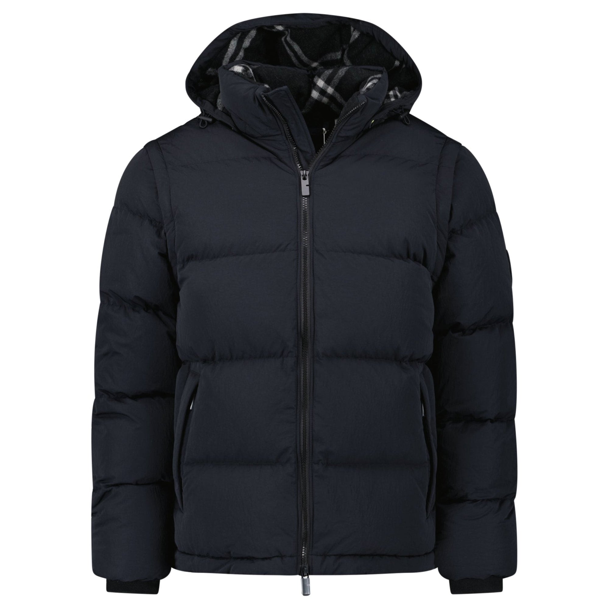 Burberry Technical Nylon Puffer Coat / Gilet in Charcoal Black