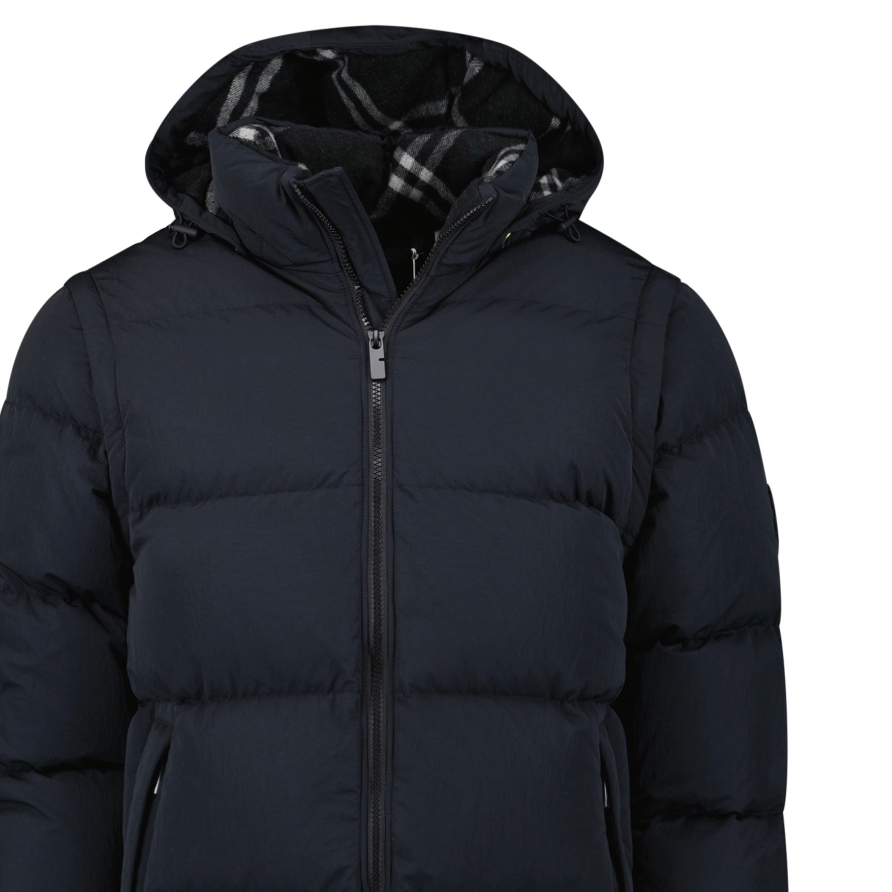 Burberry Technical Nylon Puffer Coat / Gilet in Charcoal Black