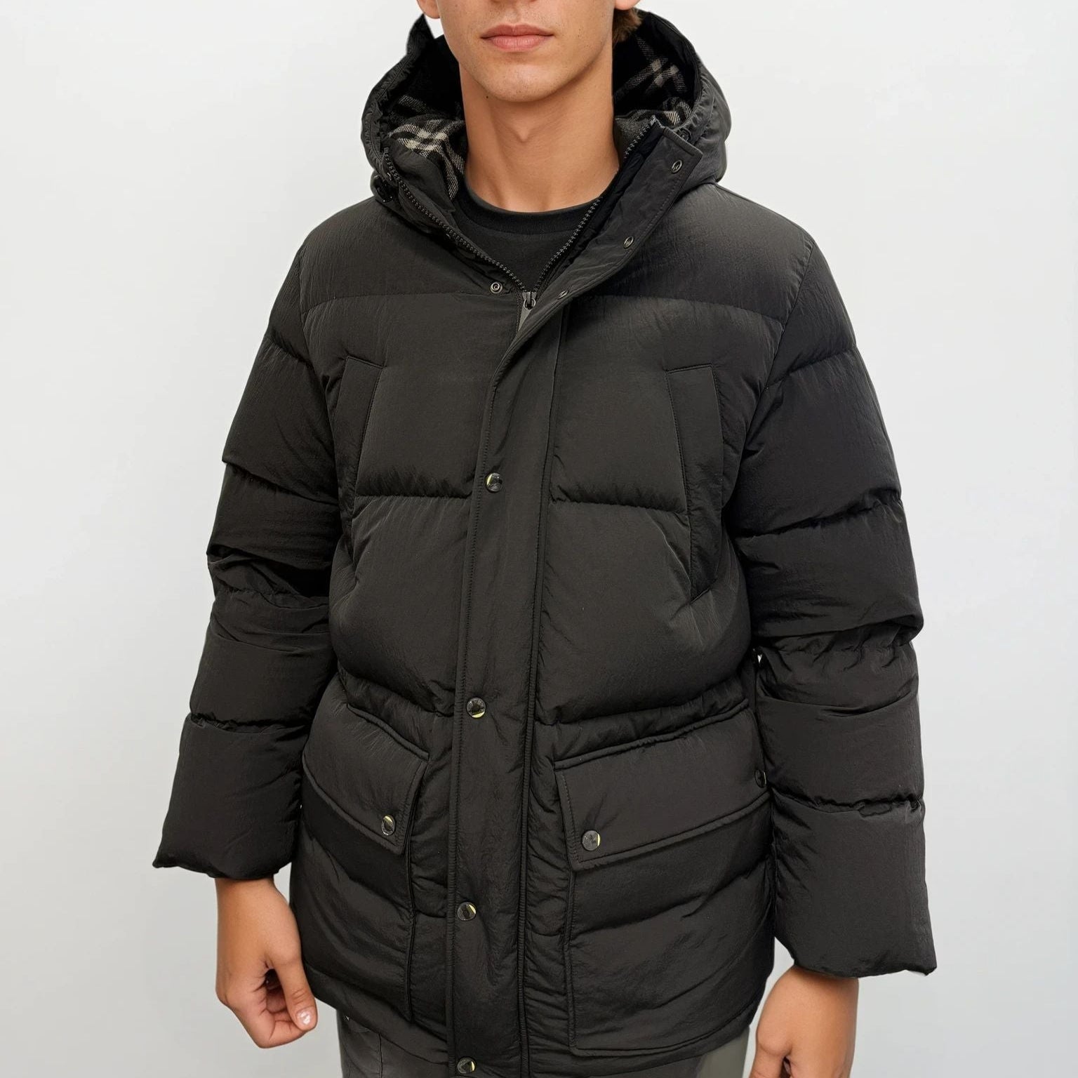Burberry Technical Nylon Puffer Coat in Black