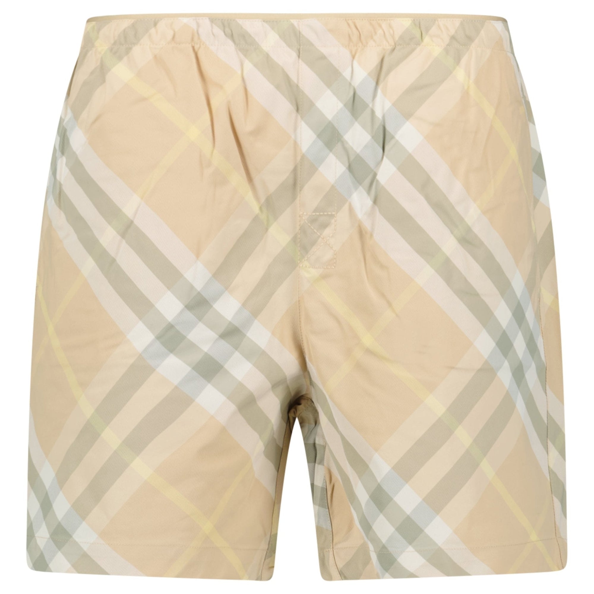Burberry Check Swim Shorts Flax Beige