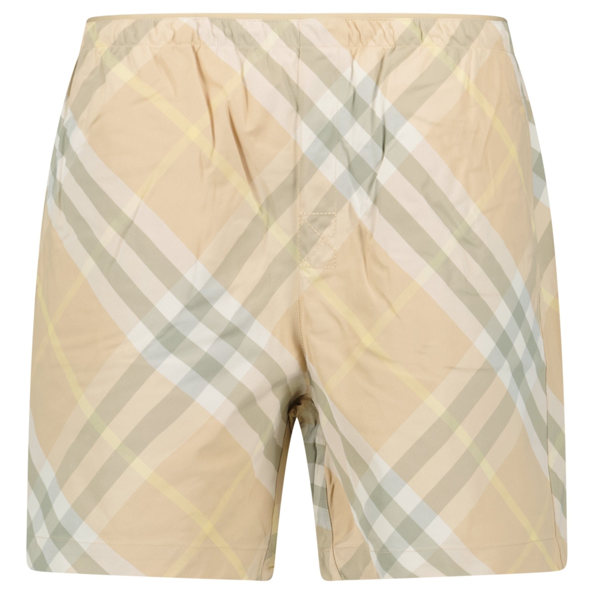 Burberry Check Swim Shorts Flax Beige