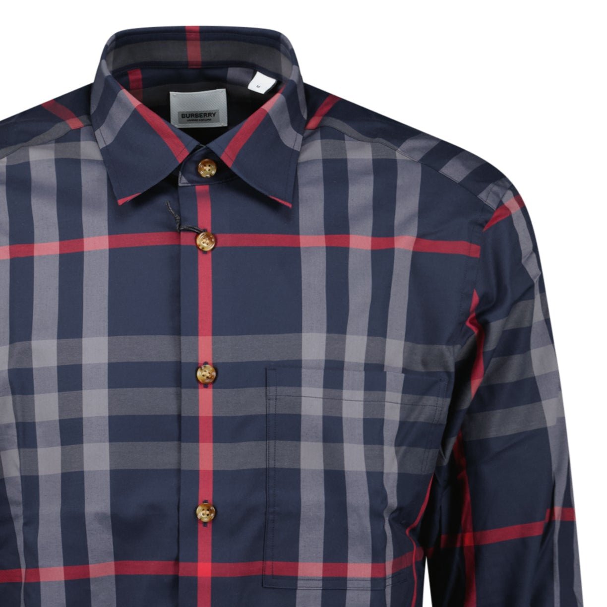 Burberry 'Claverdon' Check Shirt in Navy & Red